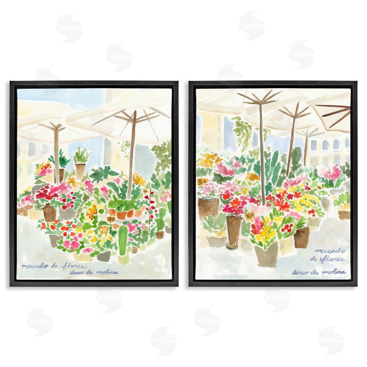 Outdoor Gardens Patio Black Floating Frame Canvas Wall Art, Home Decor by June Erica Vess