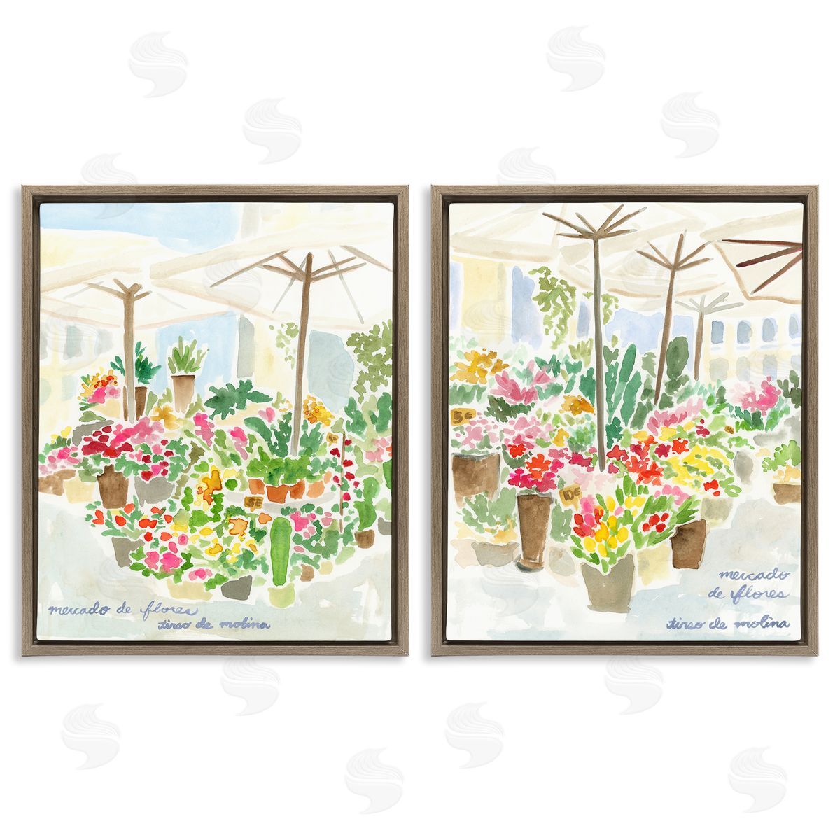 Outdoor Gardens Patio Brown Floating Frame Canvas Wall Art, Home Decor by June Erica Vess