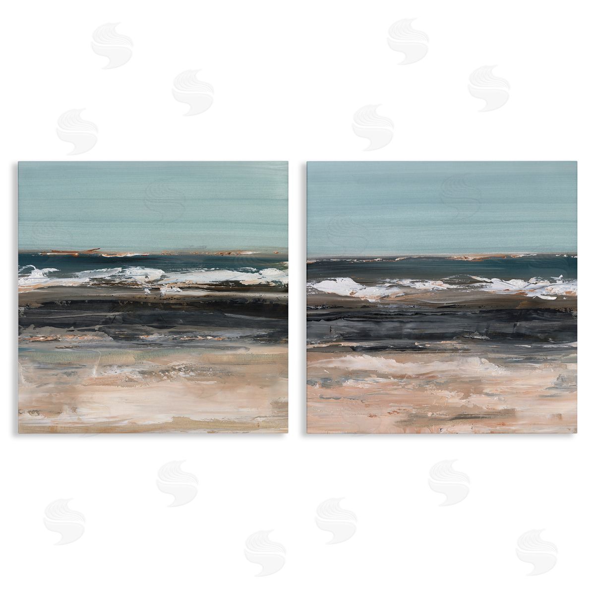Summer Waves Abstract Canvas Wall Art, Home Decor by Ethan Harper