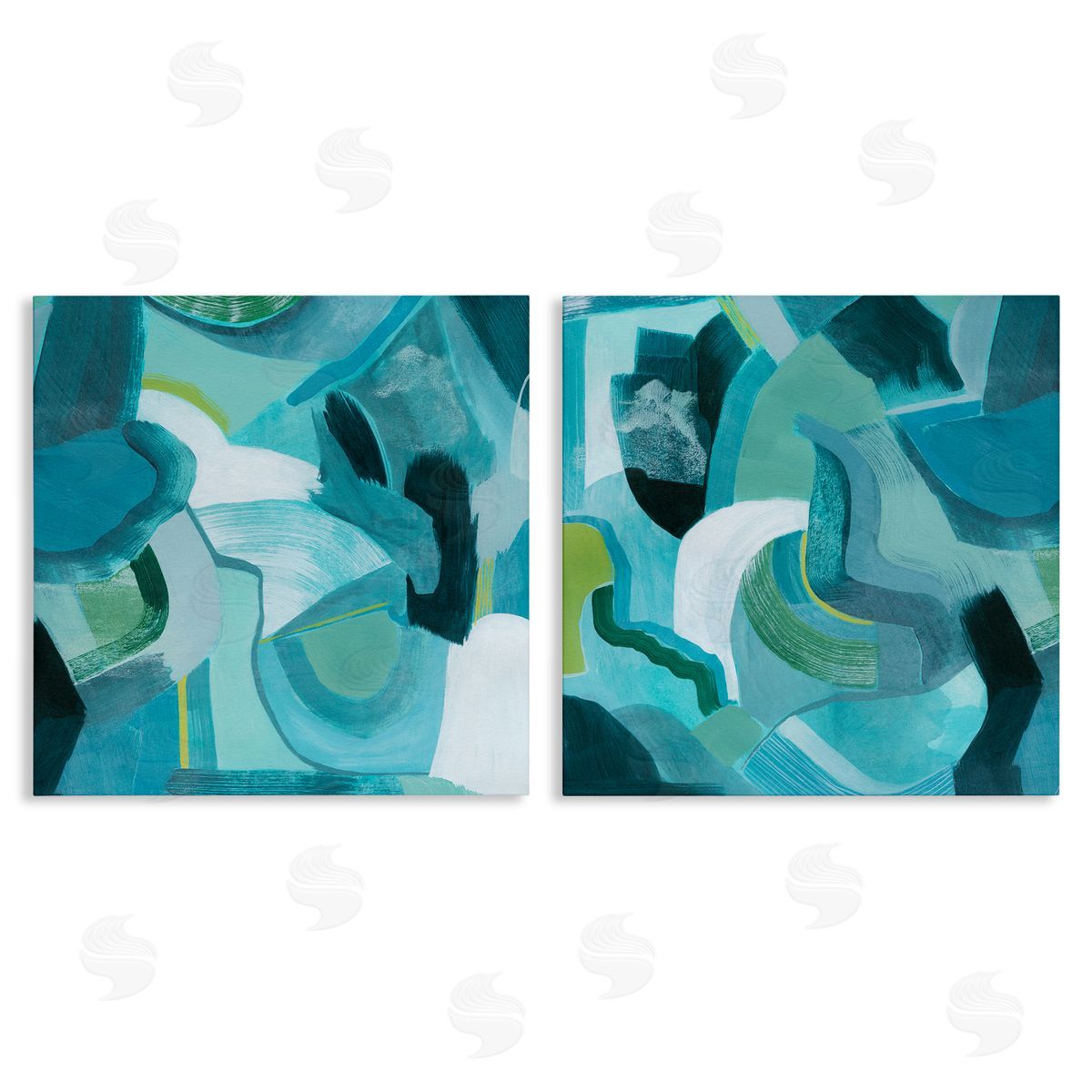 Energetic Blue Patterns Canvas Wall Art, Home Decor by Grace Popp