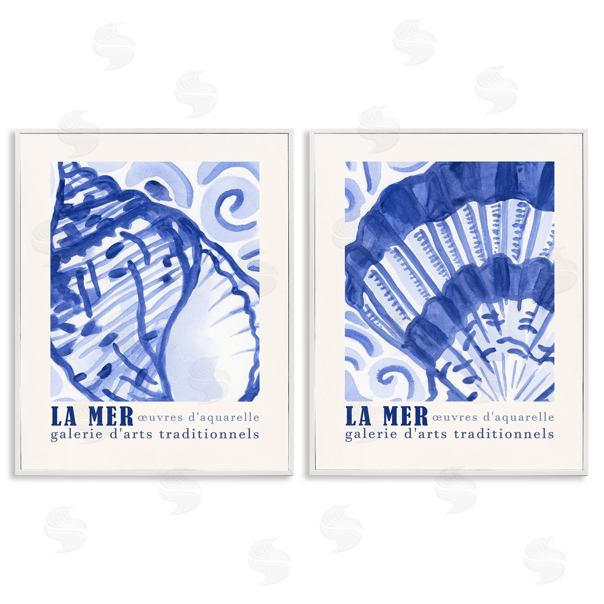 Seashell Gallery Posters White Frame Print Wall Art, Home Decor by June Erica Vess