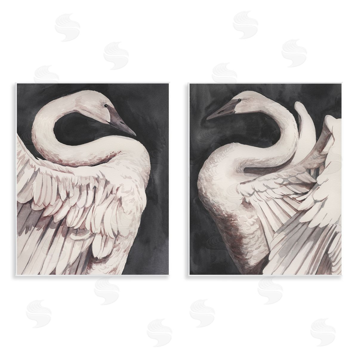 Swans Taking Flight Wood Plaque Wall Art, Home Decor by Grace Popp
