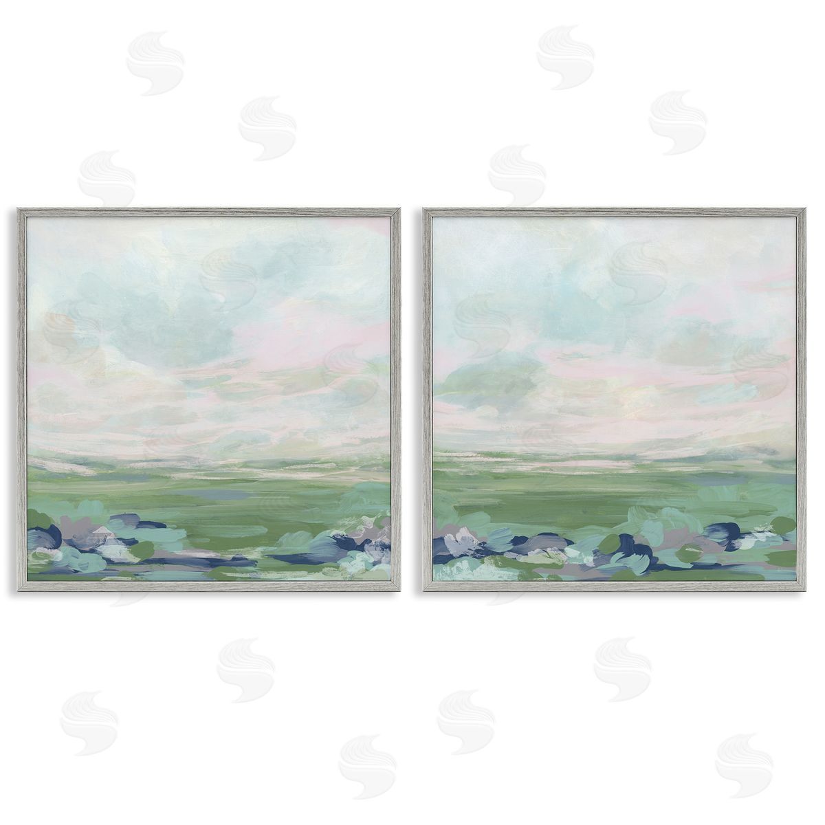 Abstract Gradient Landscapes Grey Frame Print Wall Art, Home Decor by June Erica Vess