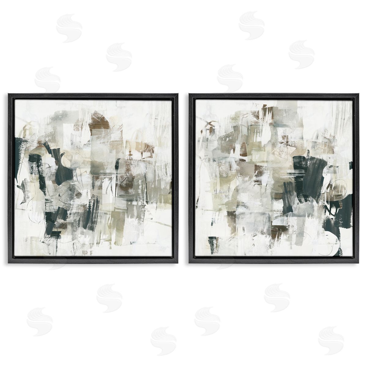 Distressed Pale Paint Black Floating Frame Canvas Wall Art, Home Decor by June Erica Vess