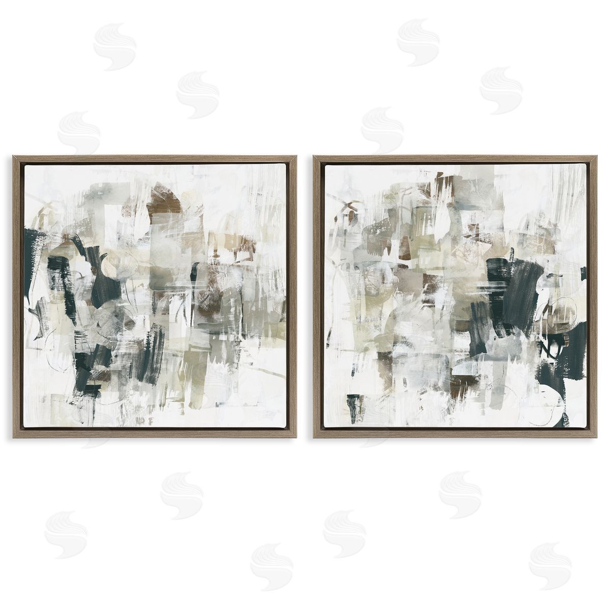 Distressed Pale Paint Brown Floating Frame Canvas Wall Art, Home Decor by June Erica Vess