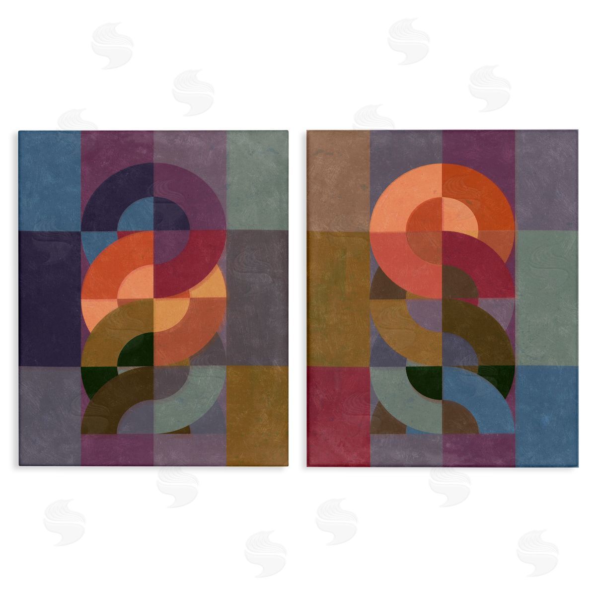 Linked Circles Patterns Canvas Wall Art, Home Decor by Victoria Barnes
