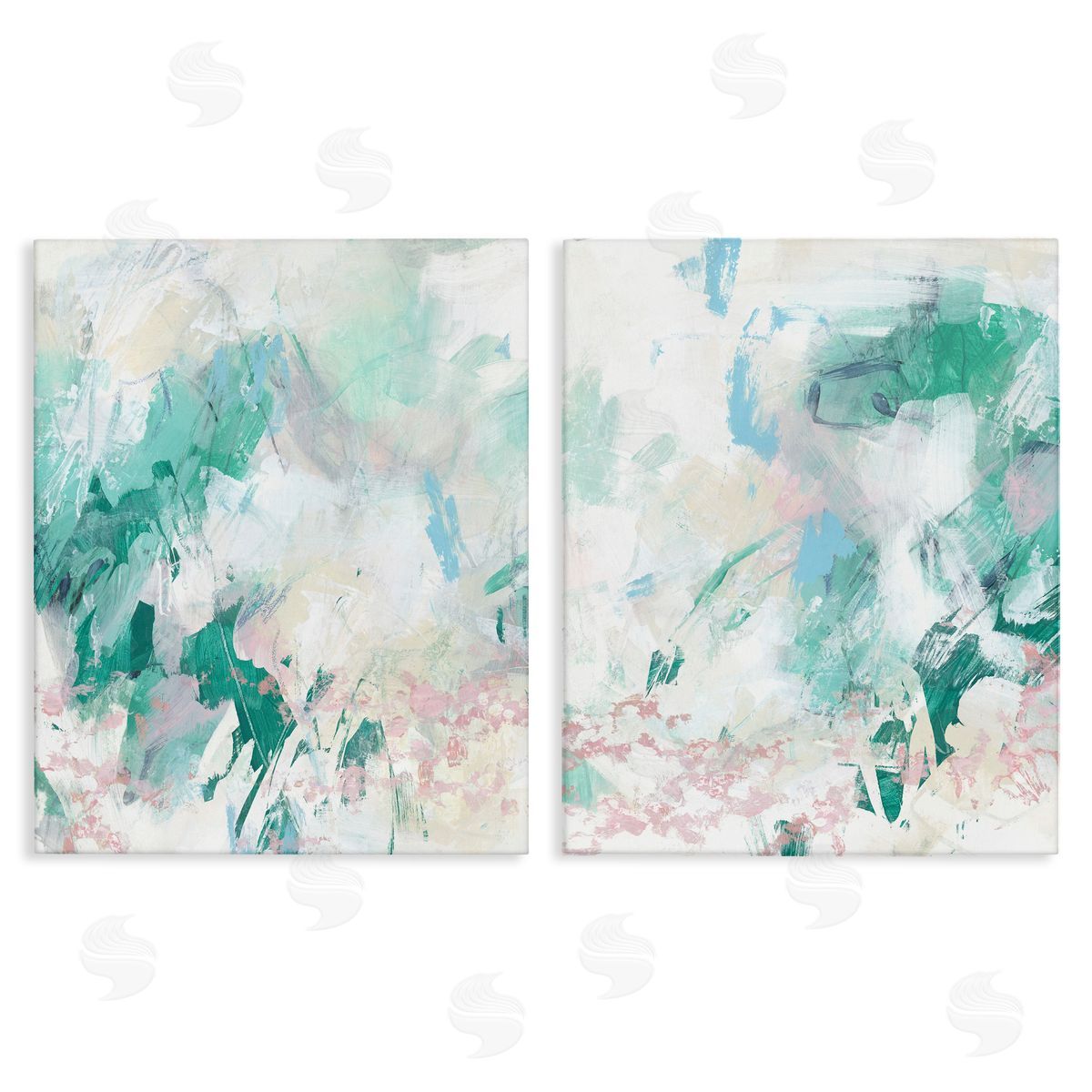 Abstract Splatter Green Detail Canvas Wall Art, Home Decor by June Erica Vess