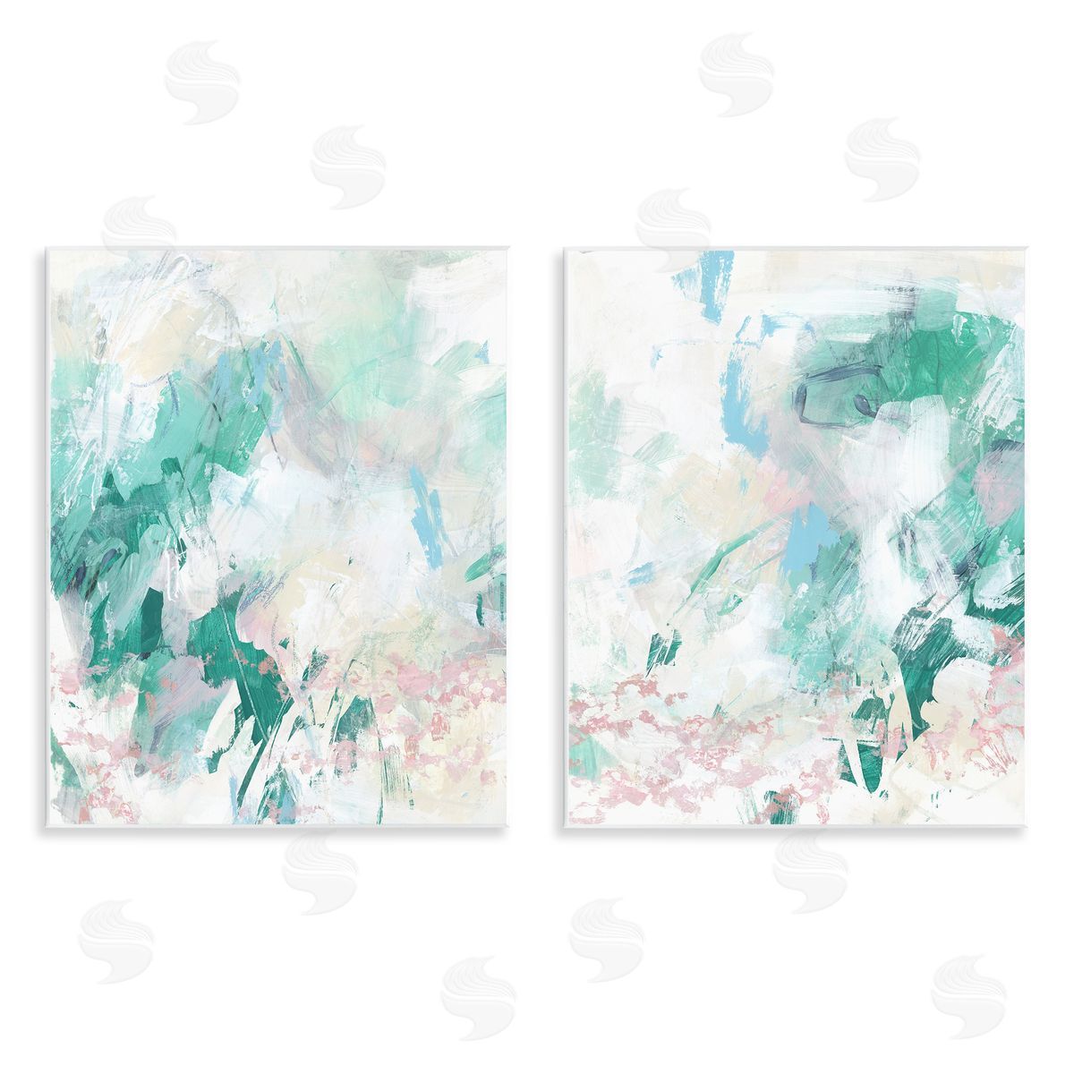 Abstract Splatter Green Detail Wood Plaque Wall Art, Home Decor by June Erica Vess