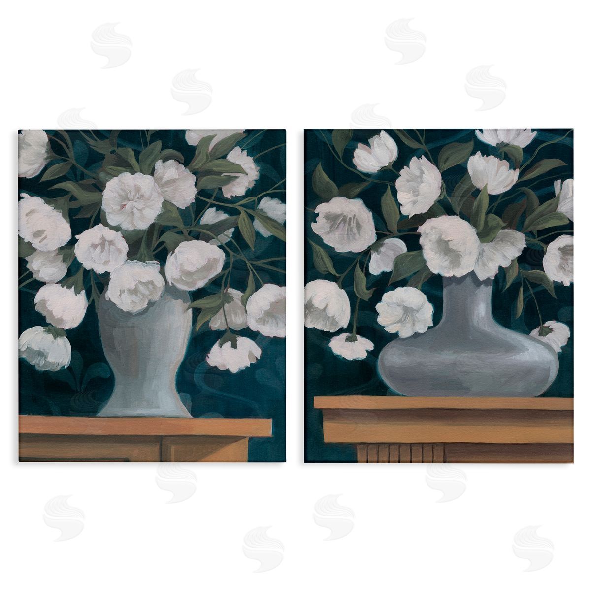 Flower Vases on Table Top Canvas Wall Art, Home Decor by Grace Popp