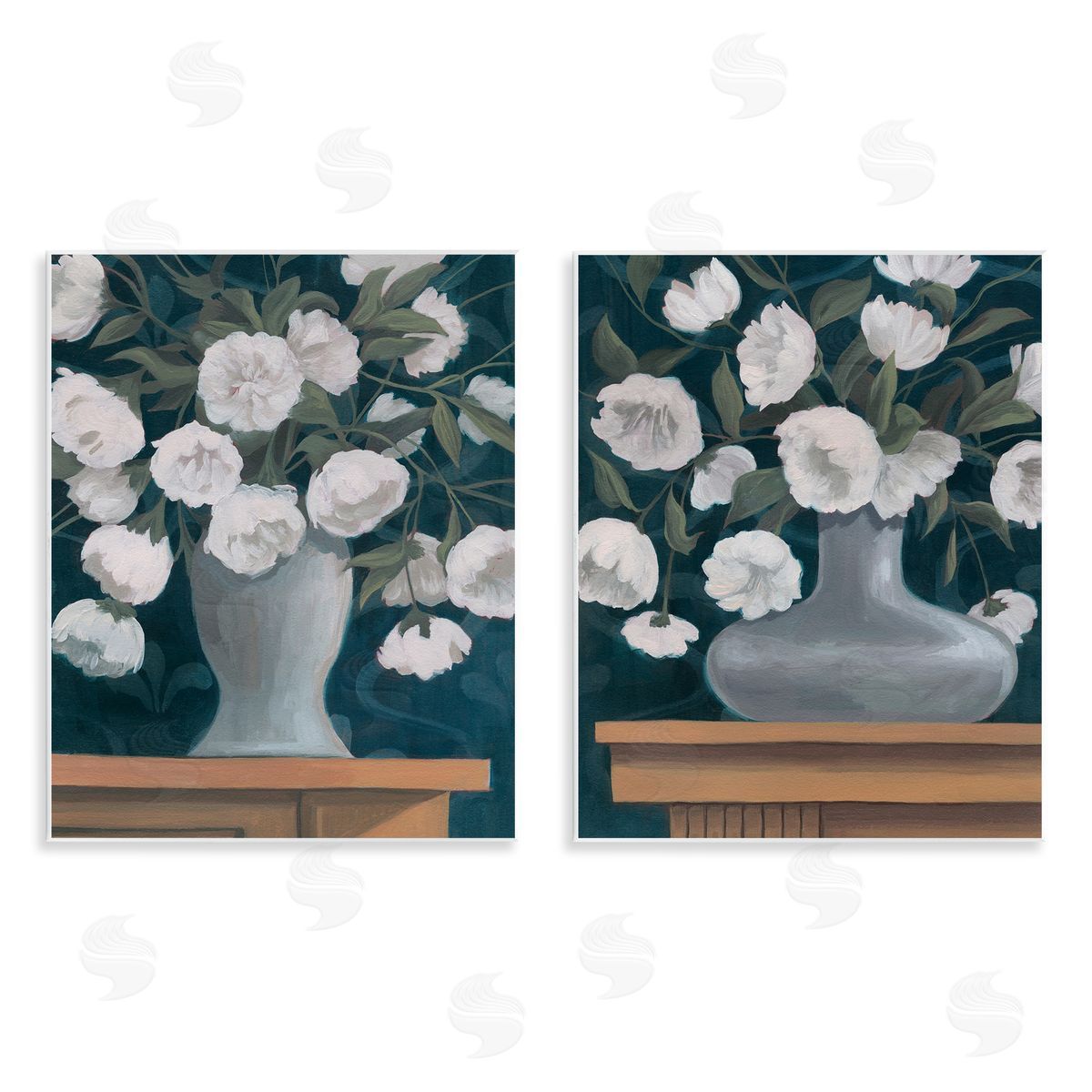 Flower Vases on Table Top Wood Plaque Wall Art, Home Decor by Grace Popp