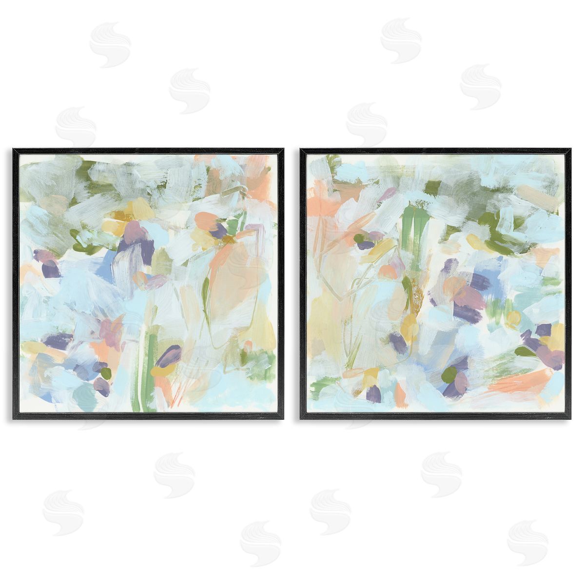 Pastel Abstract Expressions Black Frame Print Wall Art, Home Decor by June Erica Vess