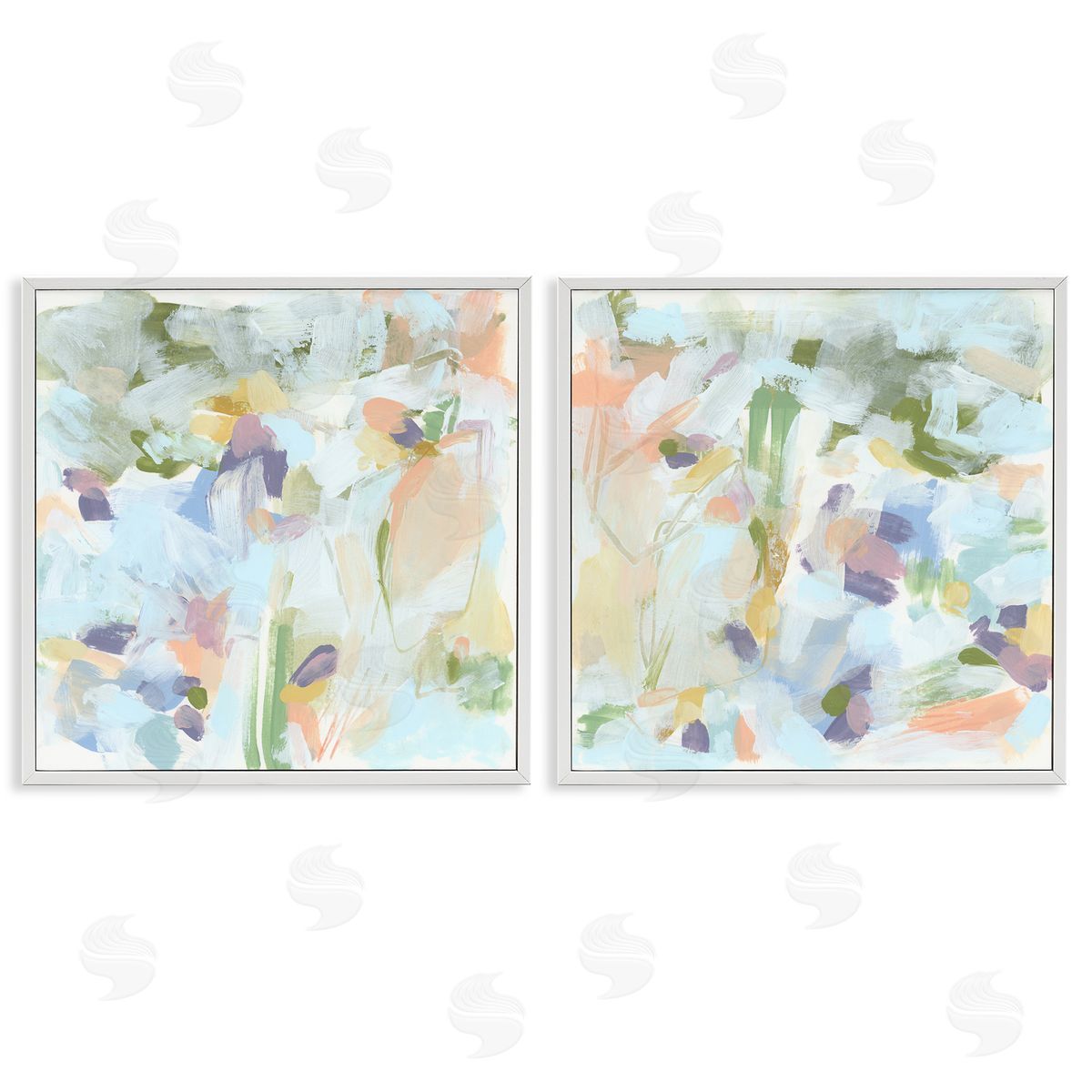 Pastel Abstract Expressions White Frame Print Wall Art, Home Decor by June Erica Vess