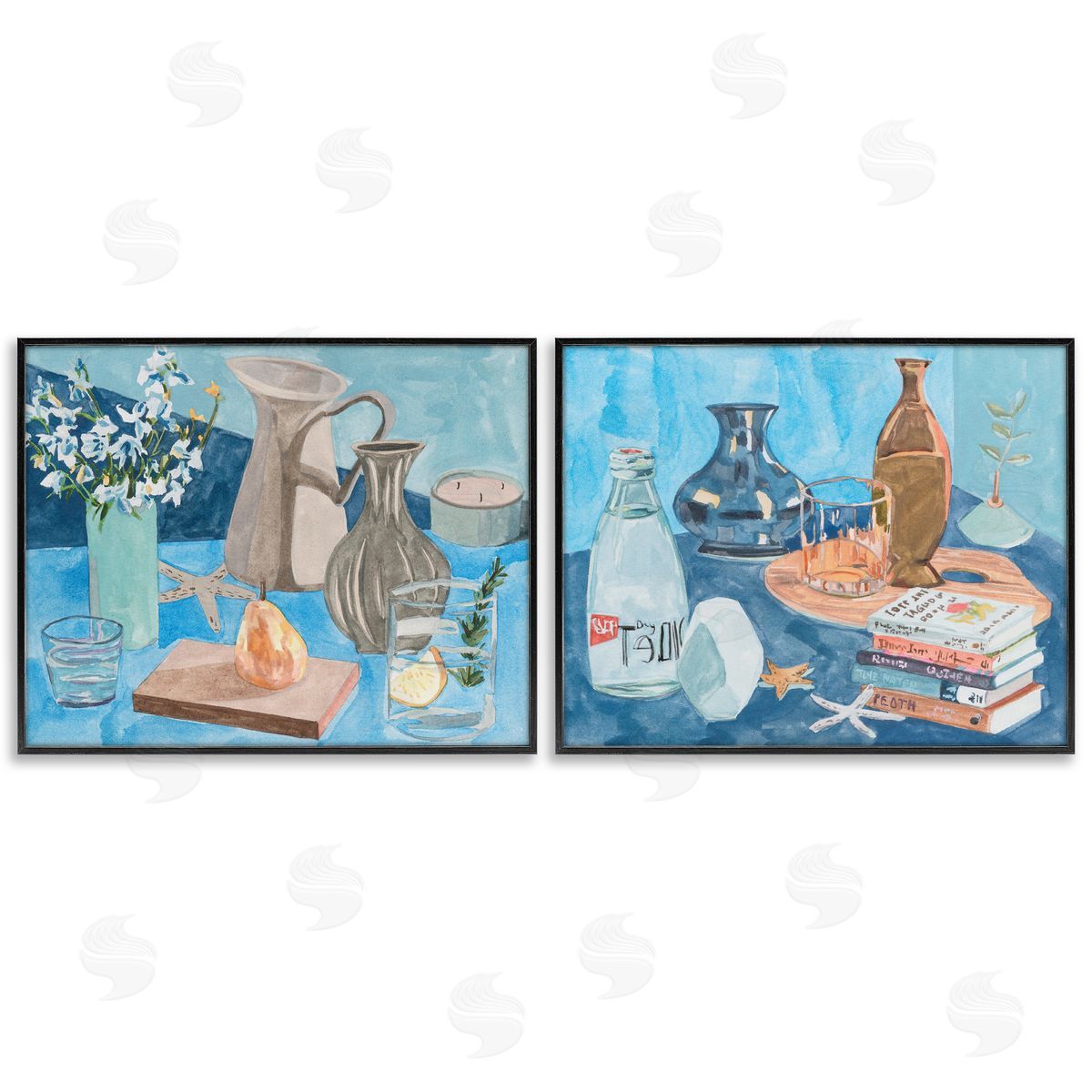 Coastal Themed Still Lifes Black Frame Print Wall Art, Home Decor by Melissa Wang