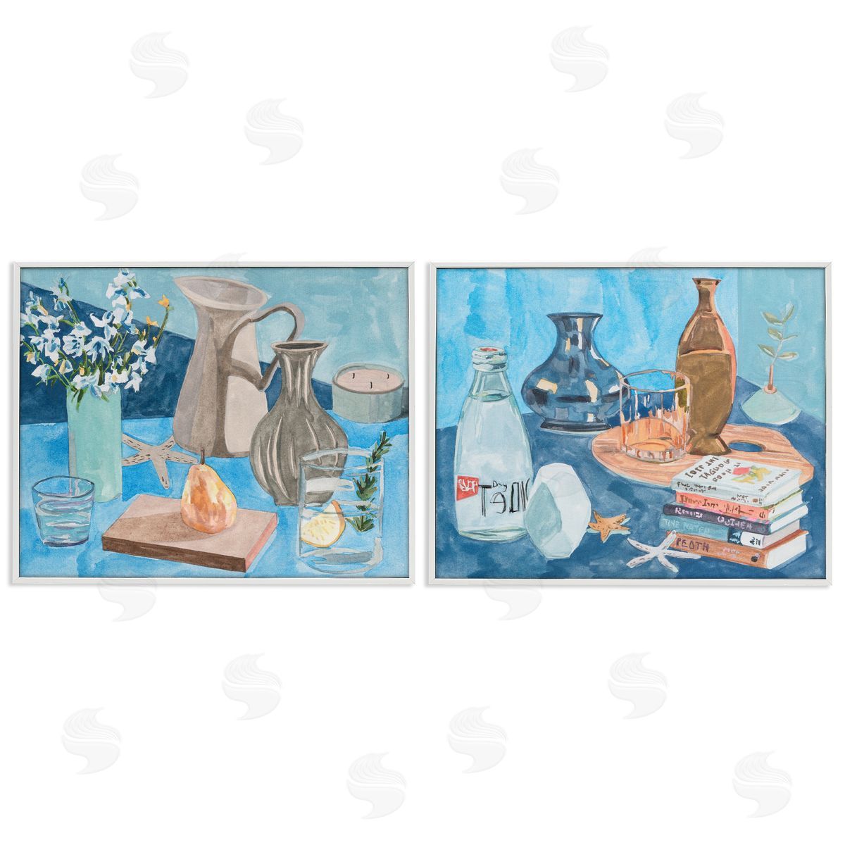 Coastal Themed Still Lifes White Frame Print Wall Art, Home Decor by Melissa Wang