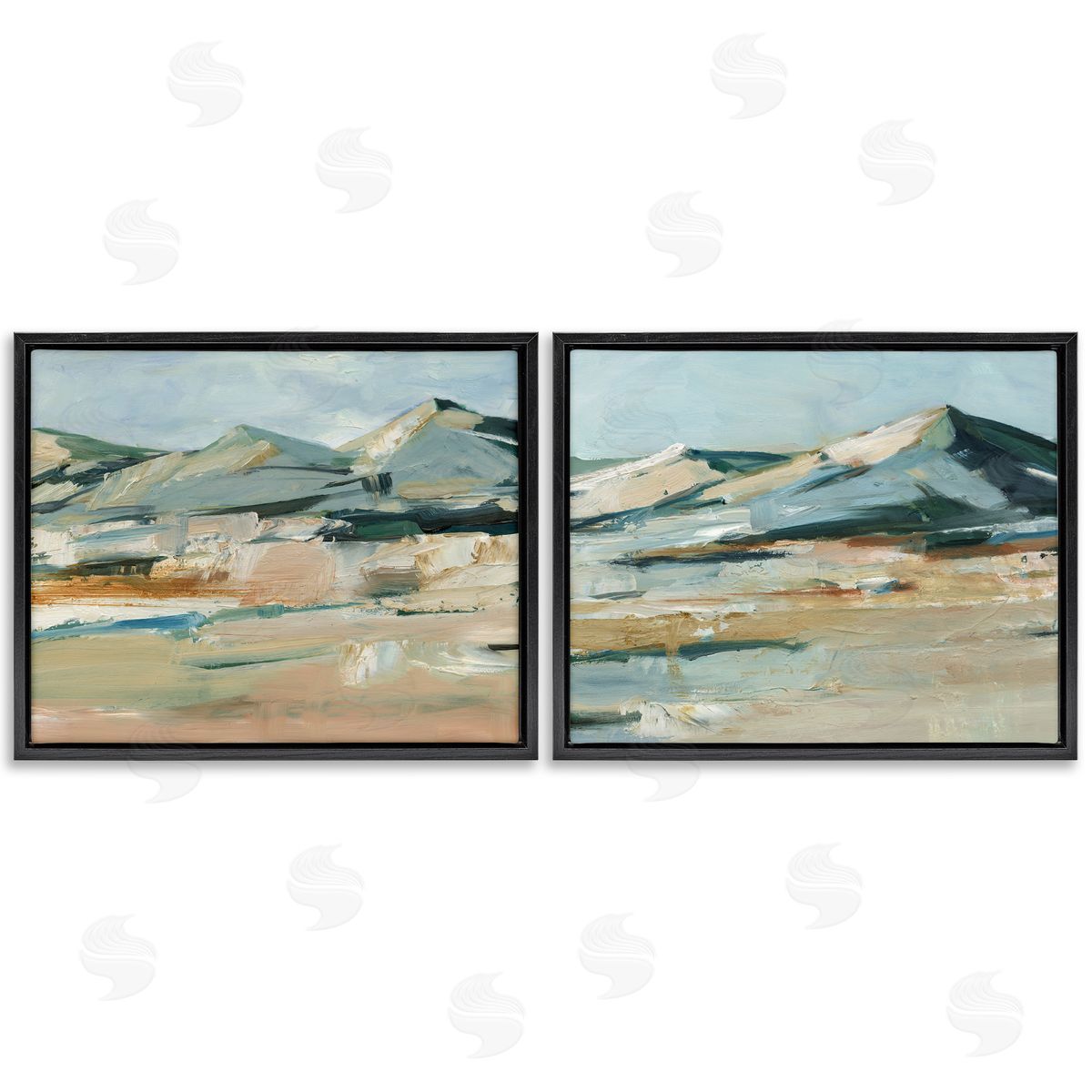 Desert Mountain Impressions Black Floating Frame Canvas Wall Art, Home Decor by Ethan Harper