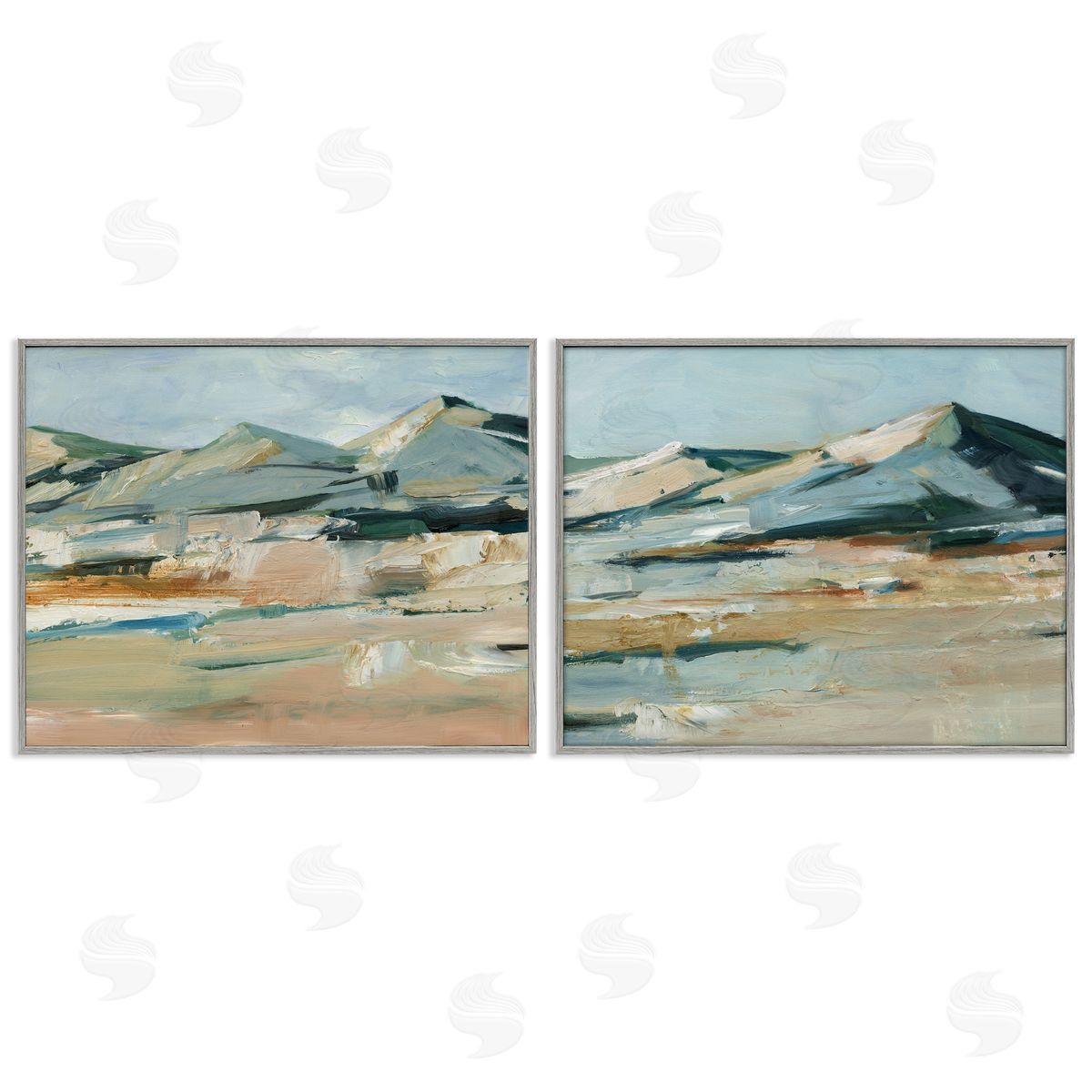 Desert Mountain Impressions Grey Frame Print Wall Art, Home Decor by Ethan Harper