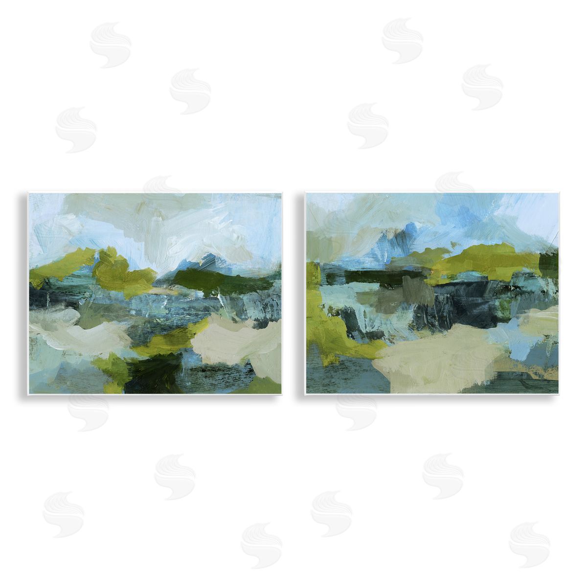 Abstraction with Green Details Wood Plaque Wall Art, Home Decor by Victoria Barnes