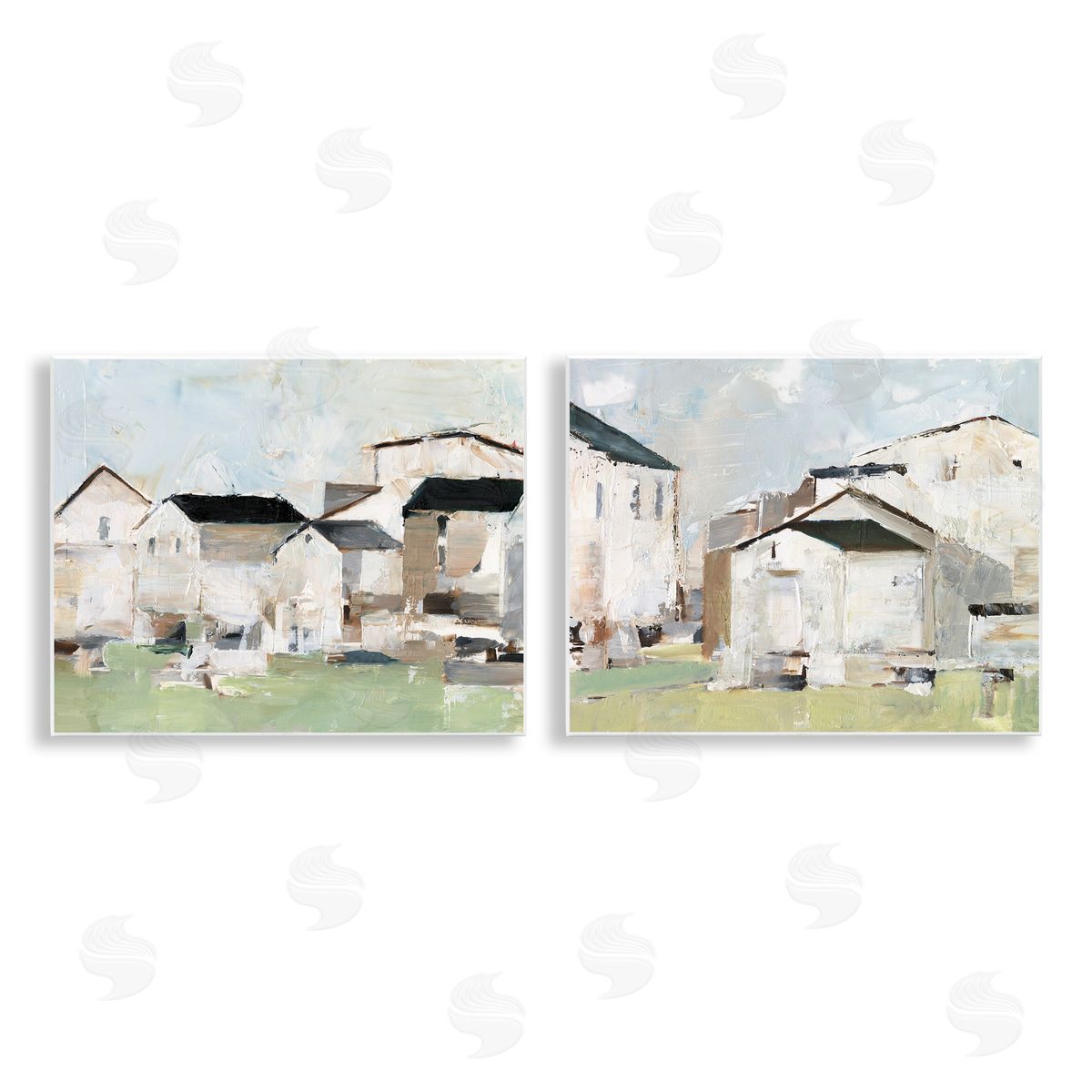 Cluster of Houses View Wood Plaque Wall Art, Home Decor by Ethan Harper