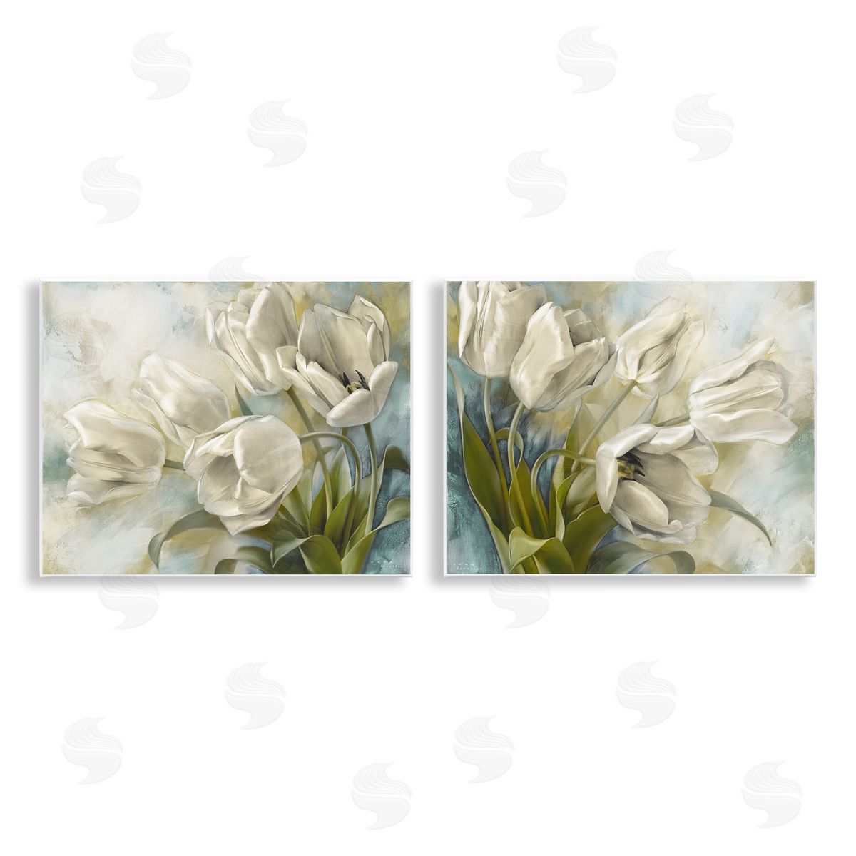 Tulips Curved Left & Right Wood Plaque Wall Art, Home Decor by Igor Levashov