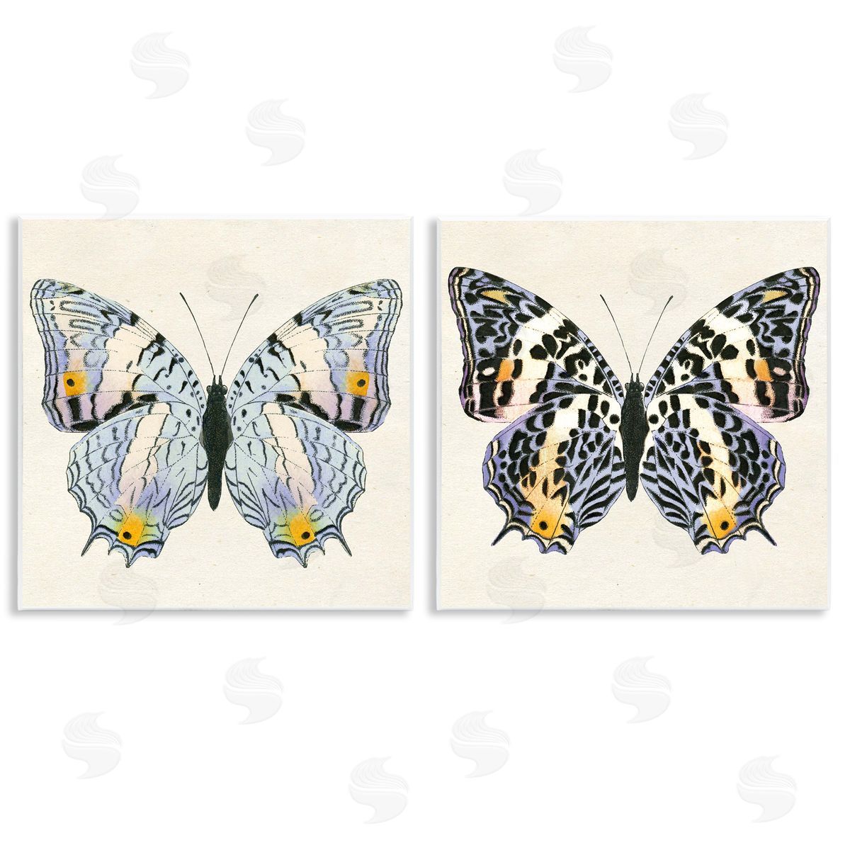 Butterflies with Yellow Details Wood Plaque Wall Art, Home Decor by Susan Arnot