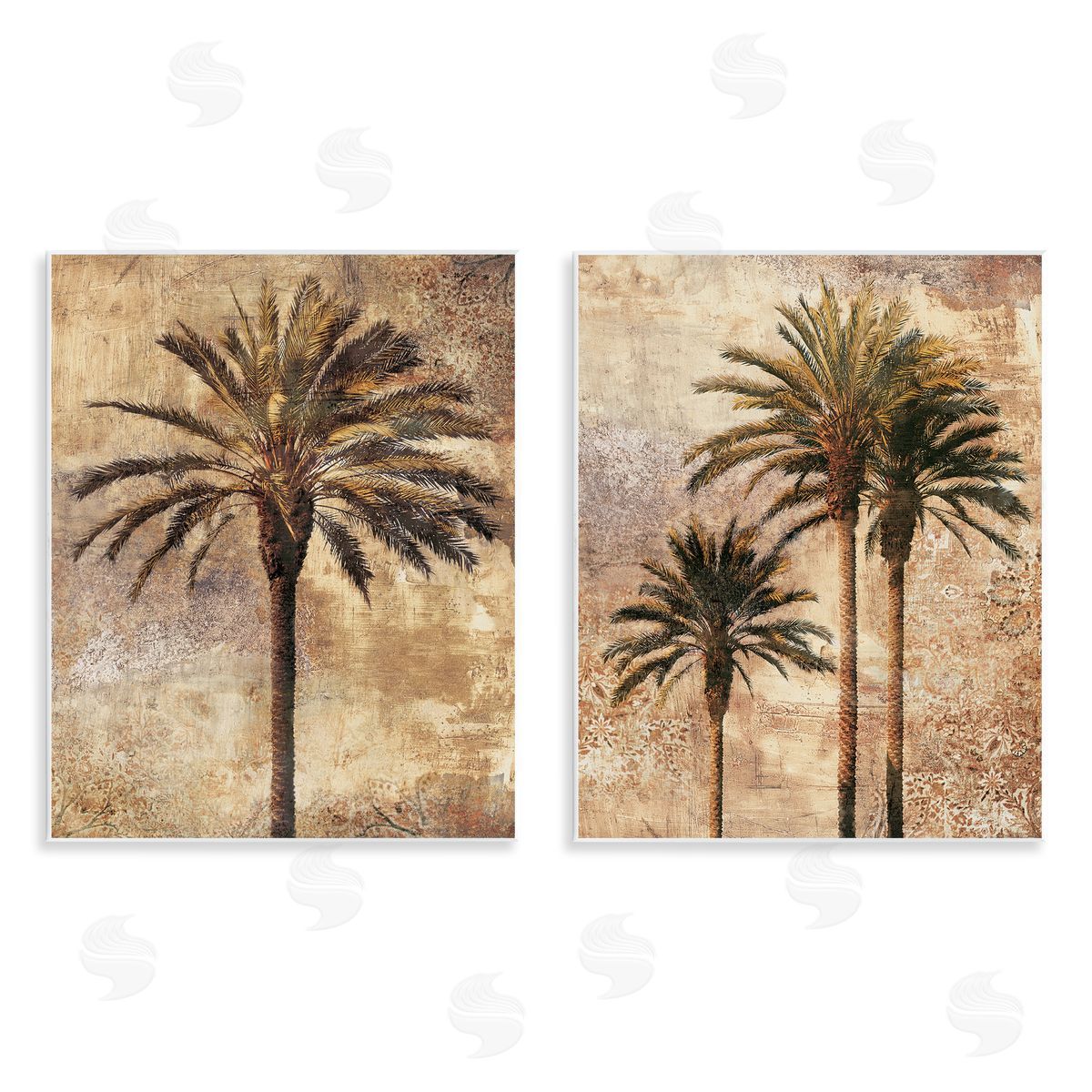 Arching Palm Leaves Wood Plaque Wall Art, Home Decor by John Seba