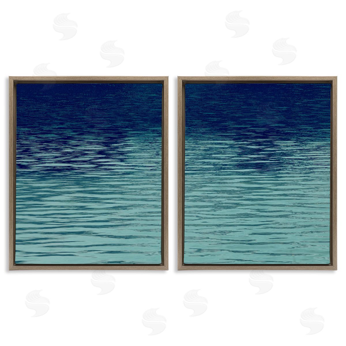 Soothing Water Ripples Brown Floating Frame Canvas Wall Art, Home Decor by Maggie Olsen