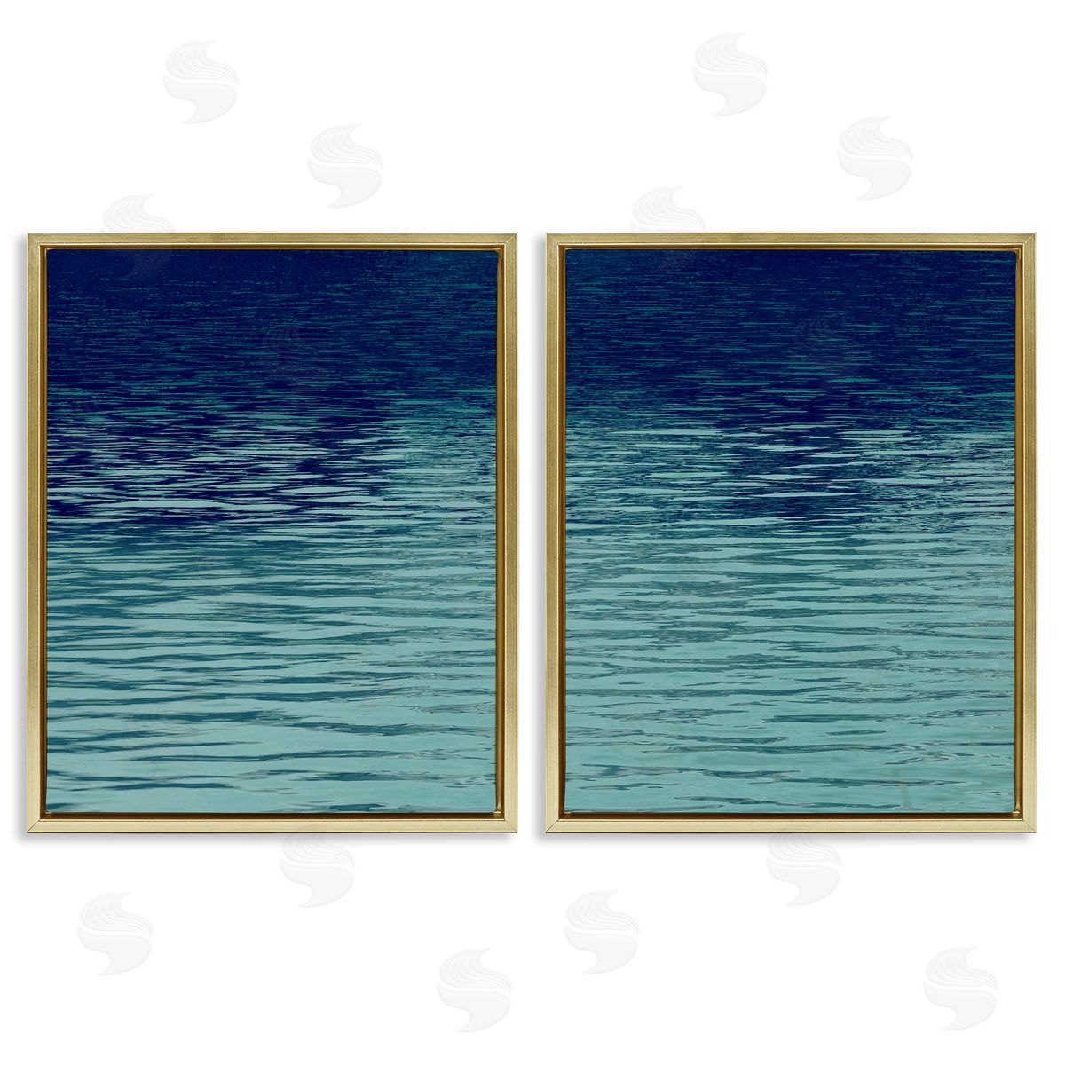 Soothing Water Ripples Gold Floating Frame Canvas Wall Art, Home Decor by Maggie Olsen