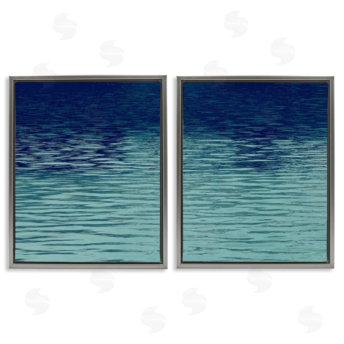 Soothing Water Ripples Grey Floating Frame Canvas Wall Art, Home Decor by Maggie Olsen