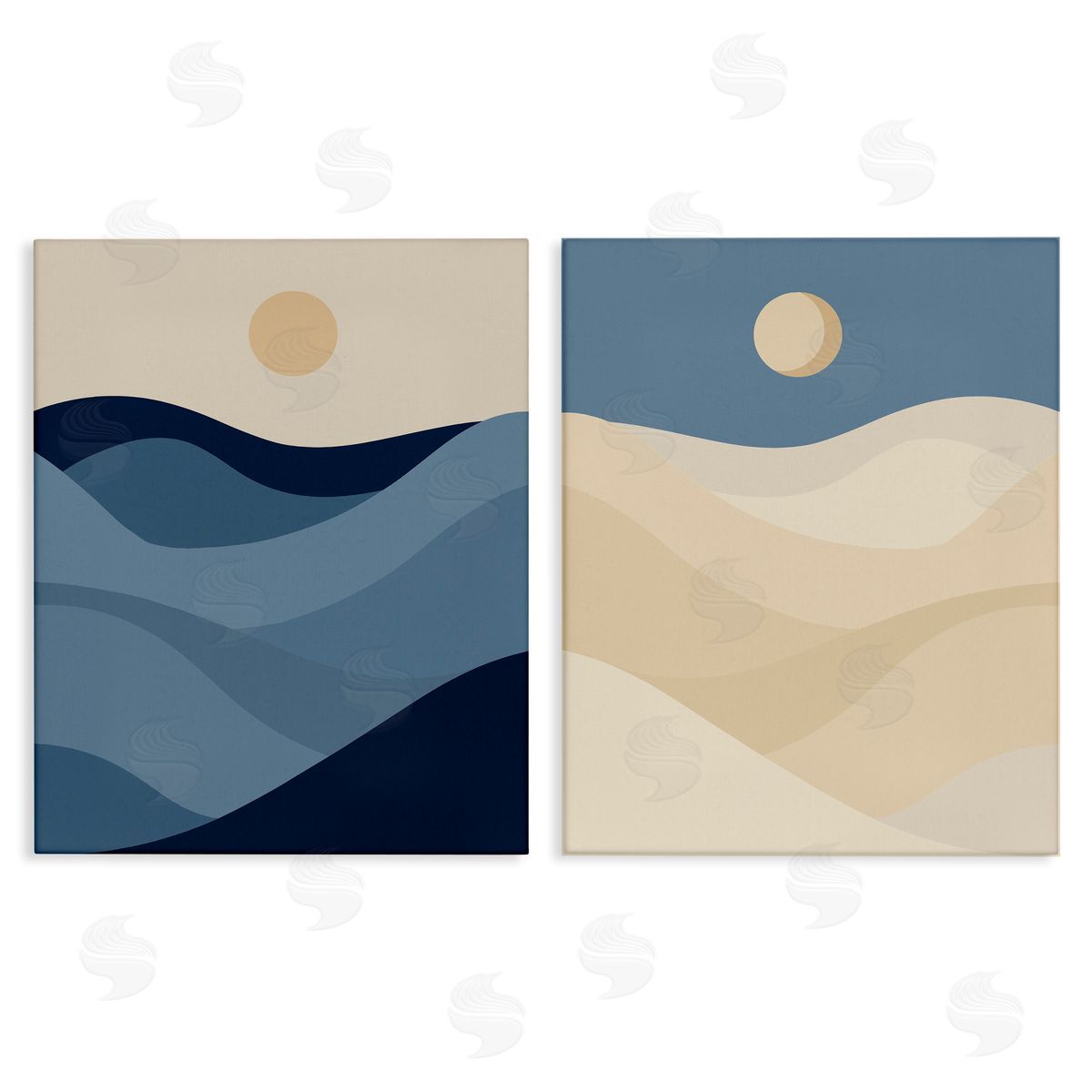 Boho Waves & Dunes Canvas Wall Art, Home Decor by Stupell Studio