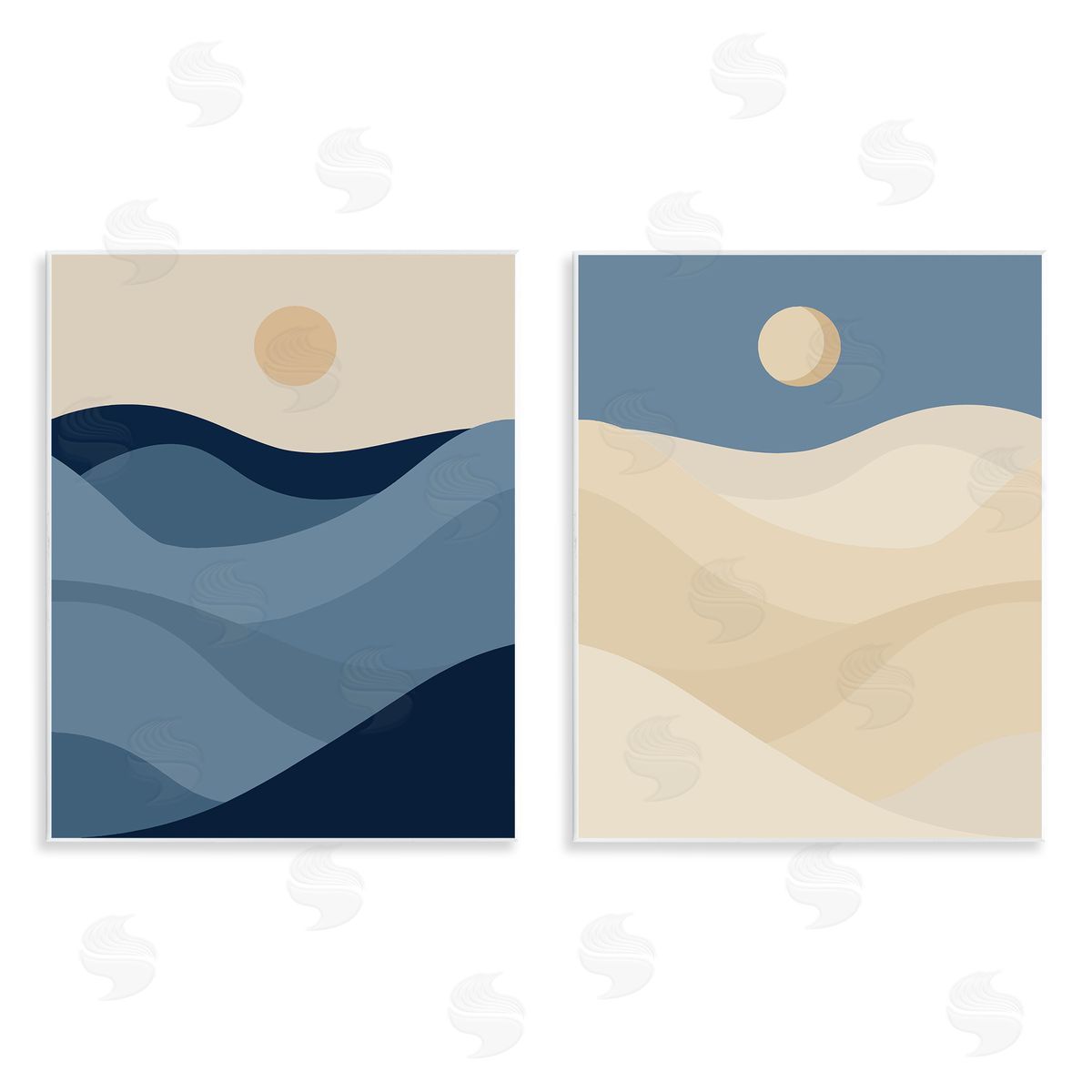 Boho Waves & Dunes Wood Plaque Wall Art, Home Decor by Stupell Studio