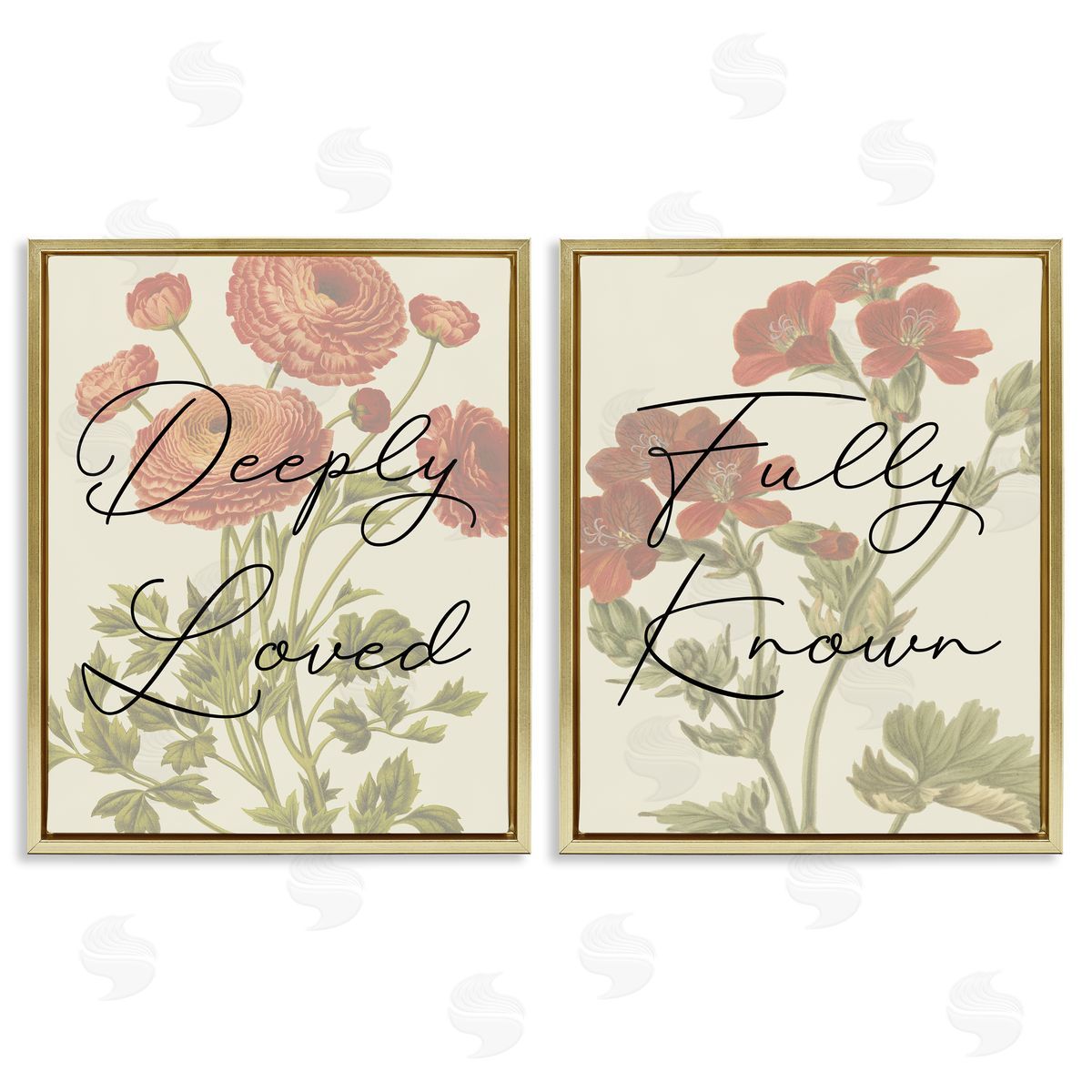 Loved & Known Florals Gold Floating Frame Canvas Wall Art, Home Decor by Stupell Studio