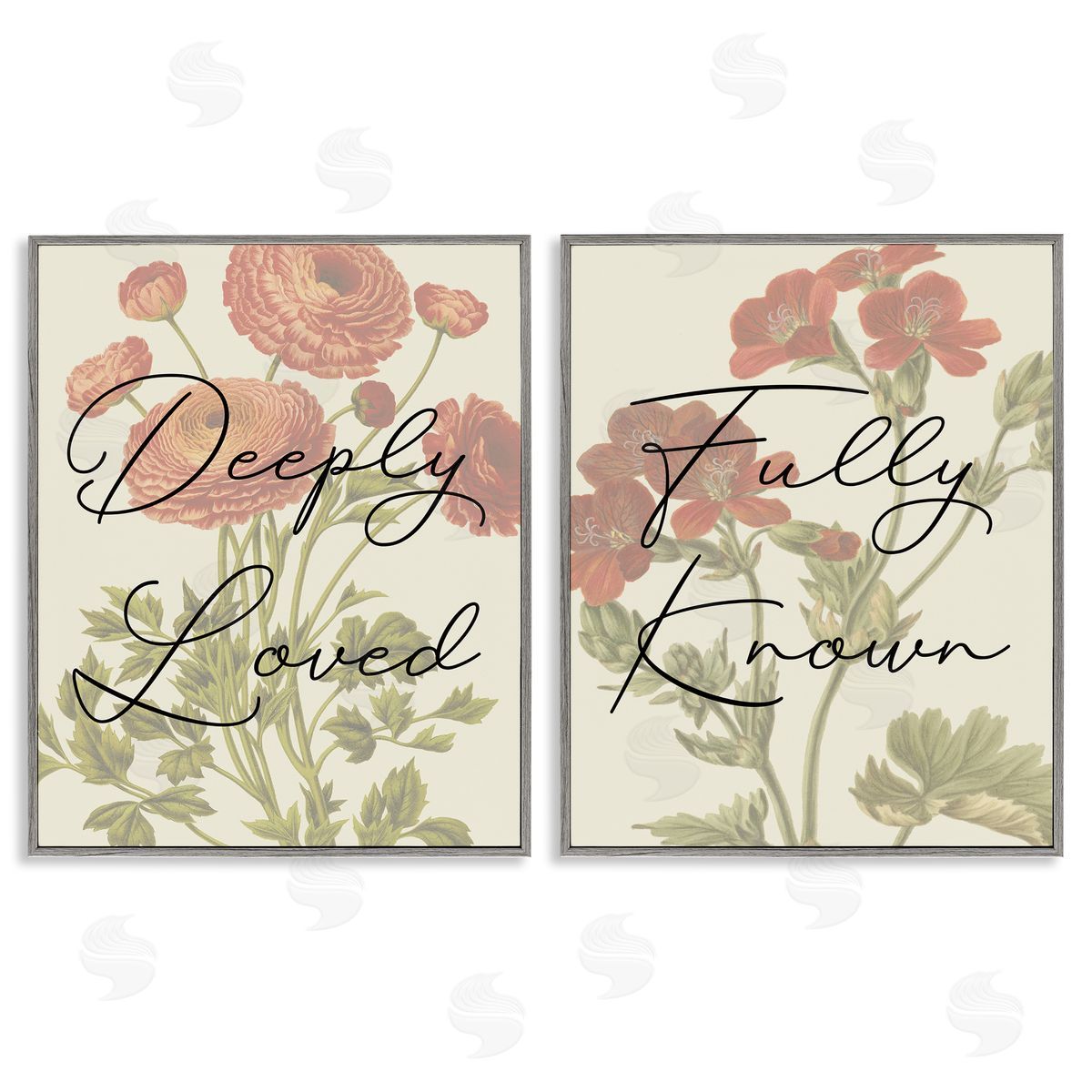 Loved & Known Florals Grey Frame Print Wall Art, Home Decor by Stupell Studio