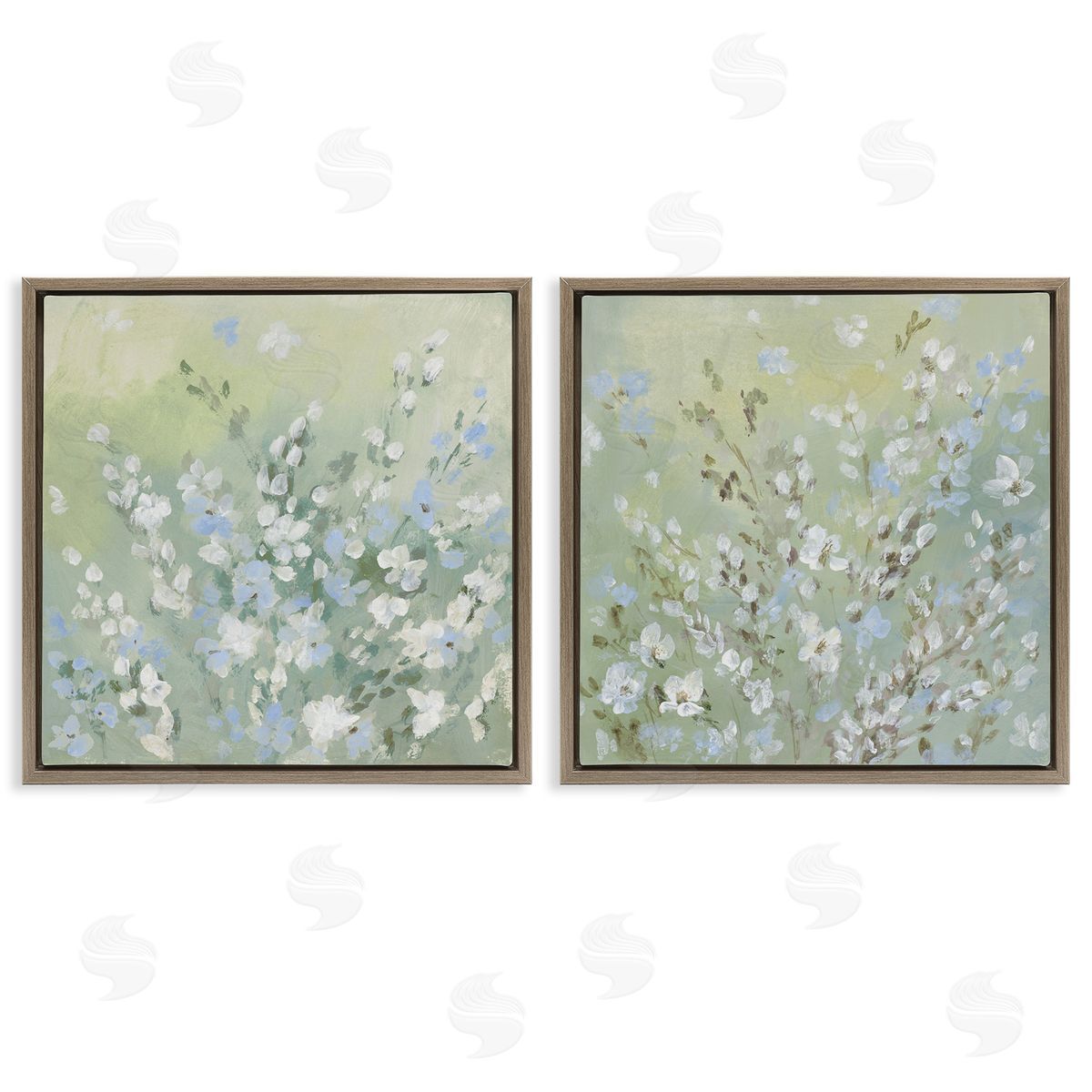 Lanie Loreth Wispy Willows Blooms Brown Floating Frame Canvas Wall Art Print
