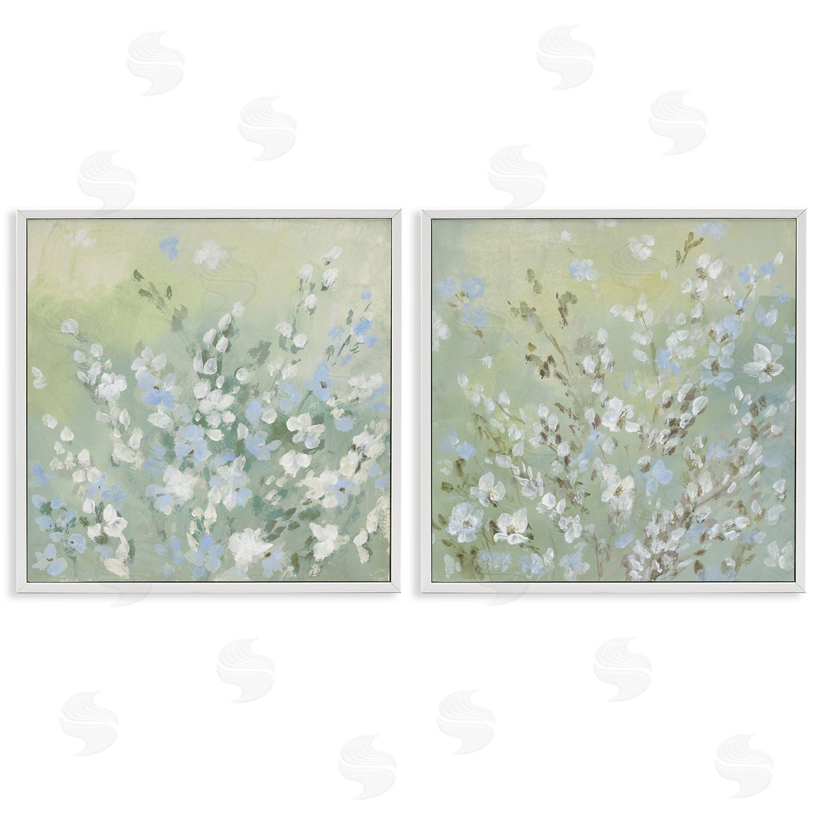 Lanie Loreth Wispy Willows Blooms White Framed Giclee Wall Art Print