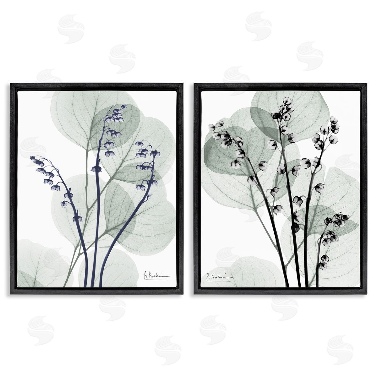 Future Dusk Opaque Herbs Black Floating Frame Canvas Wall Art, Home Decor by Albert Koetsier