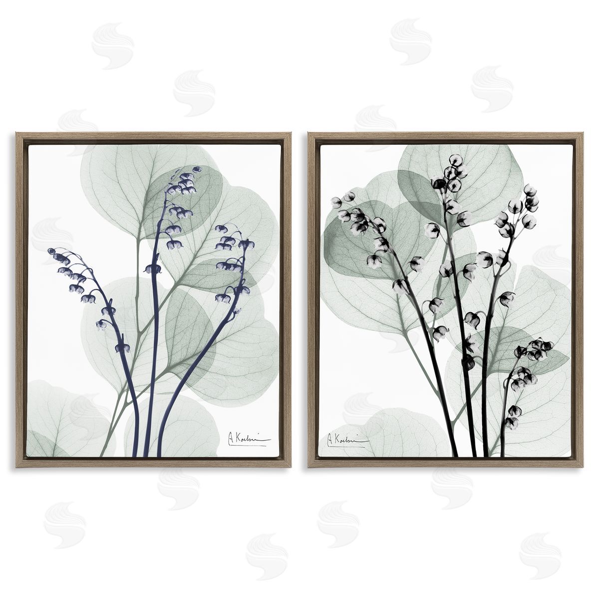 Future Dusk Opaque Herbs Brown Floating Frame Canvas Wall Art, Home Decor by Albert Koetsier
