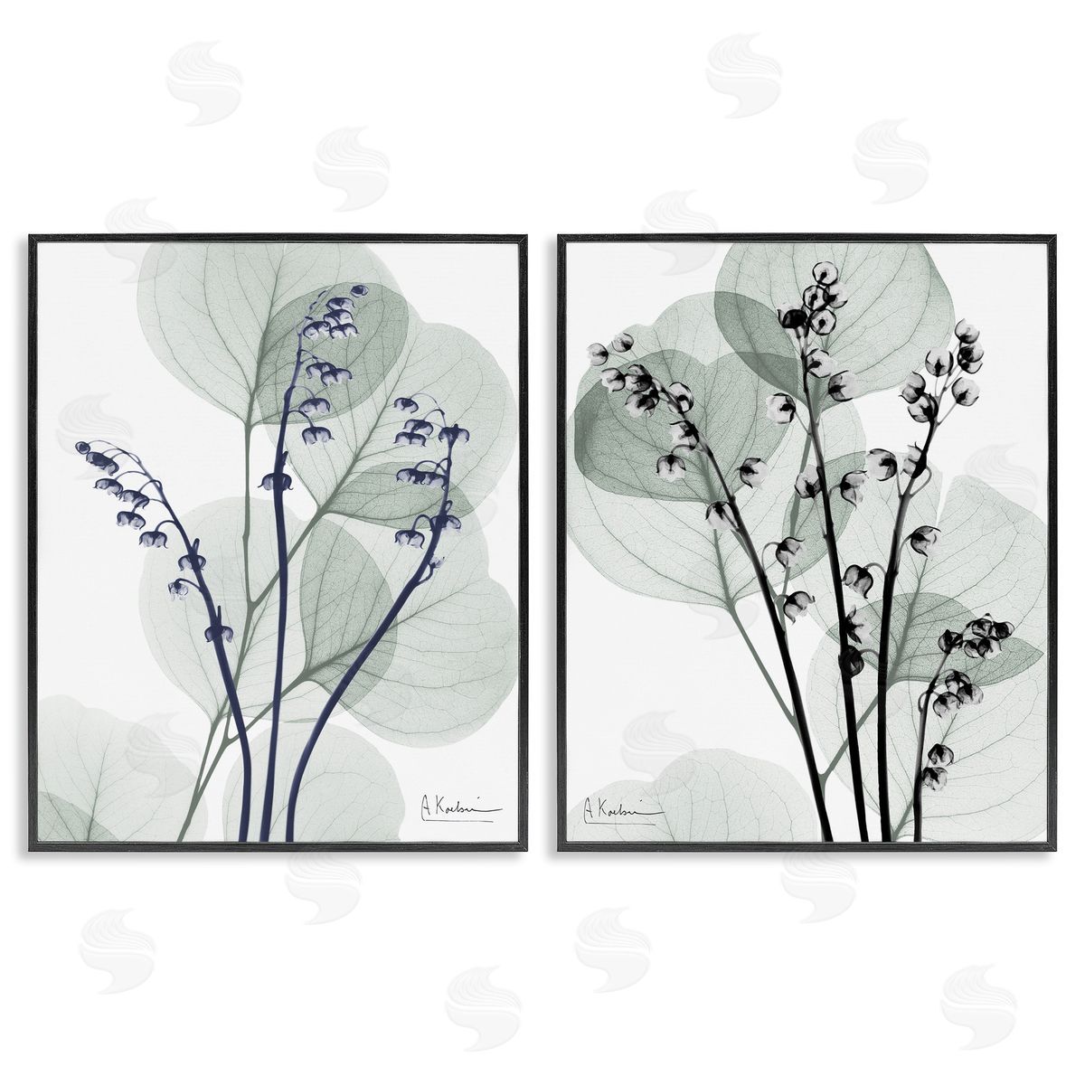 Future Dusk Opaque Herbs Black Frame Print Wall Art, Home Decor by Albert Koetsier