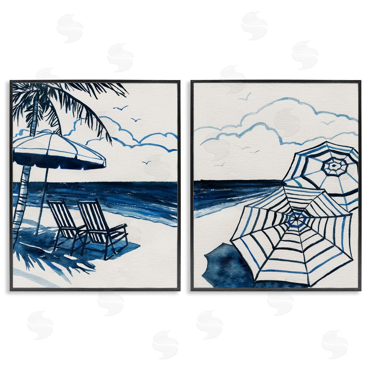 Tropical Ocean Views Black Frame Print Wall Art, Home Decor by Carol Robinson