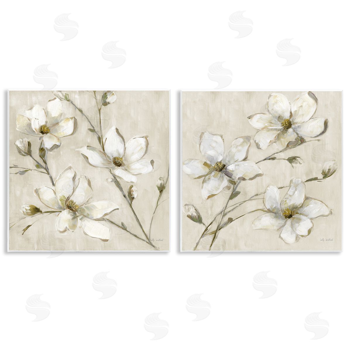 Outstretched Dogwood Branches Wood Plaque Wall Art, Home Decor by Sally Swatland