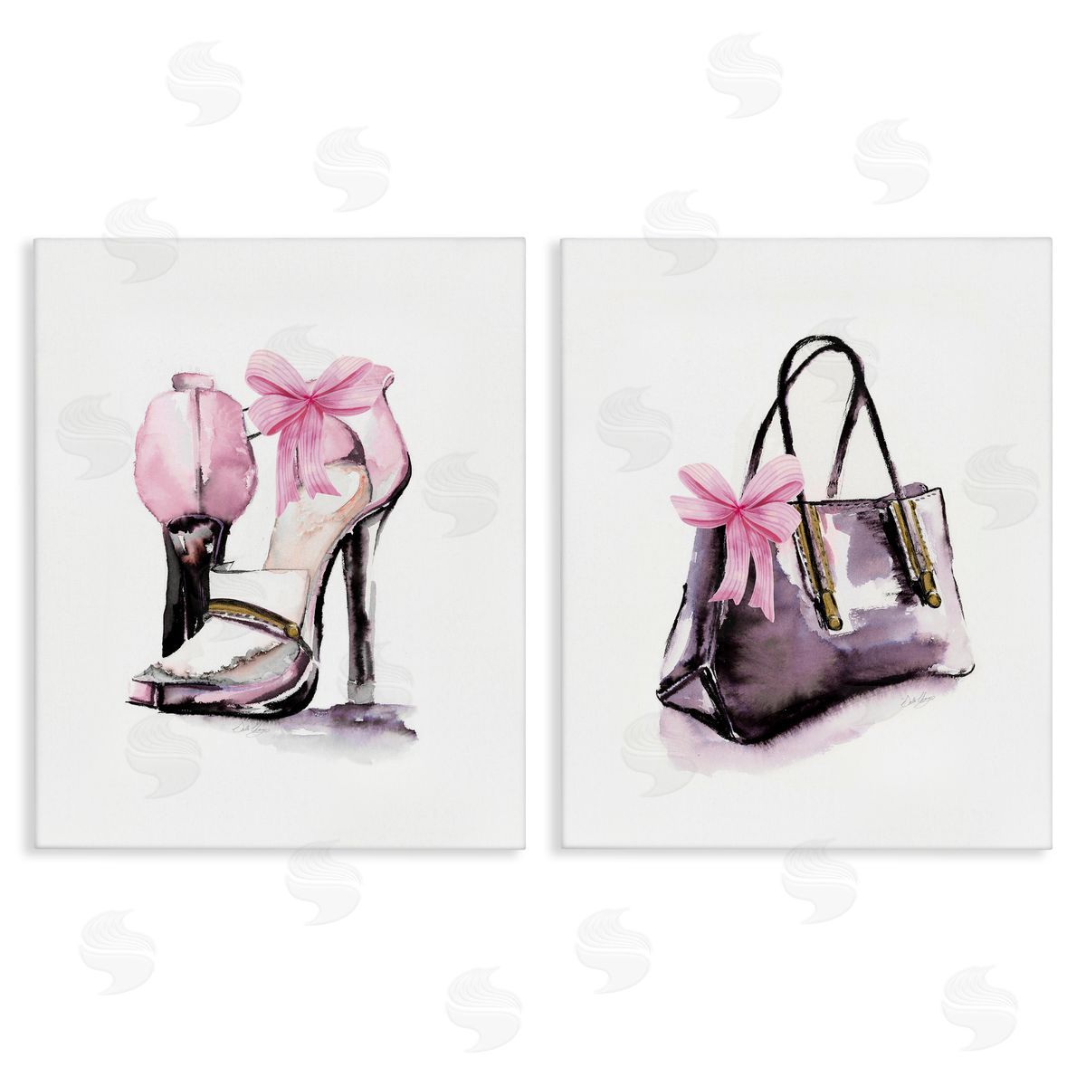 Luxury Shoes & Handbag Canvas Wall Art, Home Decor by Stella Chang