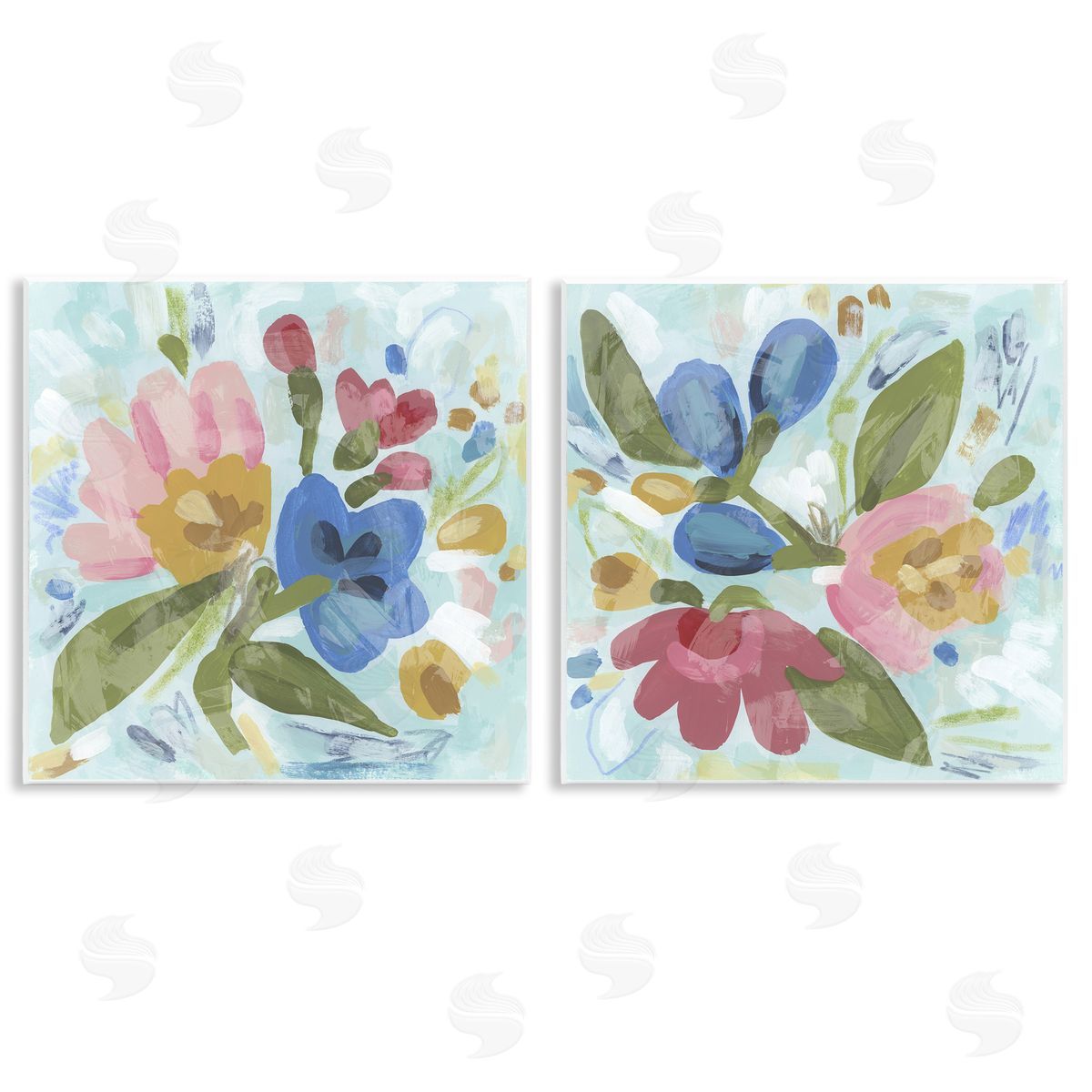 Eclectic Flower Bundles Wood Plaque Wall Art, Home Decor by June Erica Vess