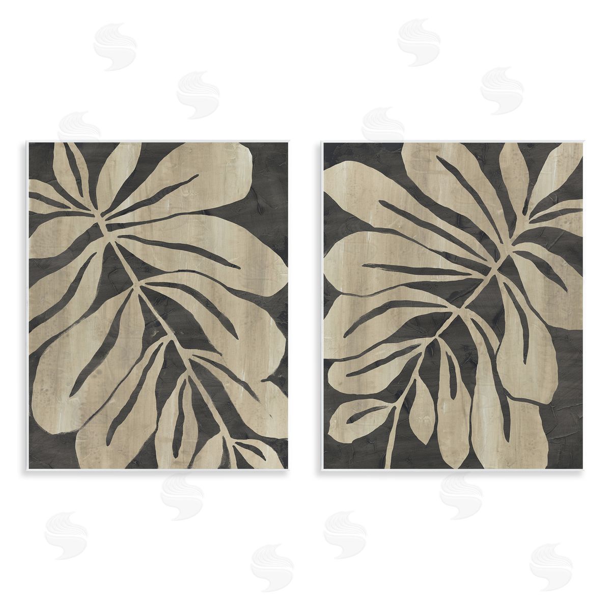 Rustic Curved Leaves Wood Plaque Wall Art, Home Decor by June Erica Vess
