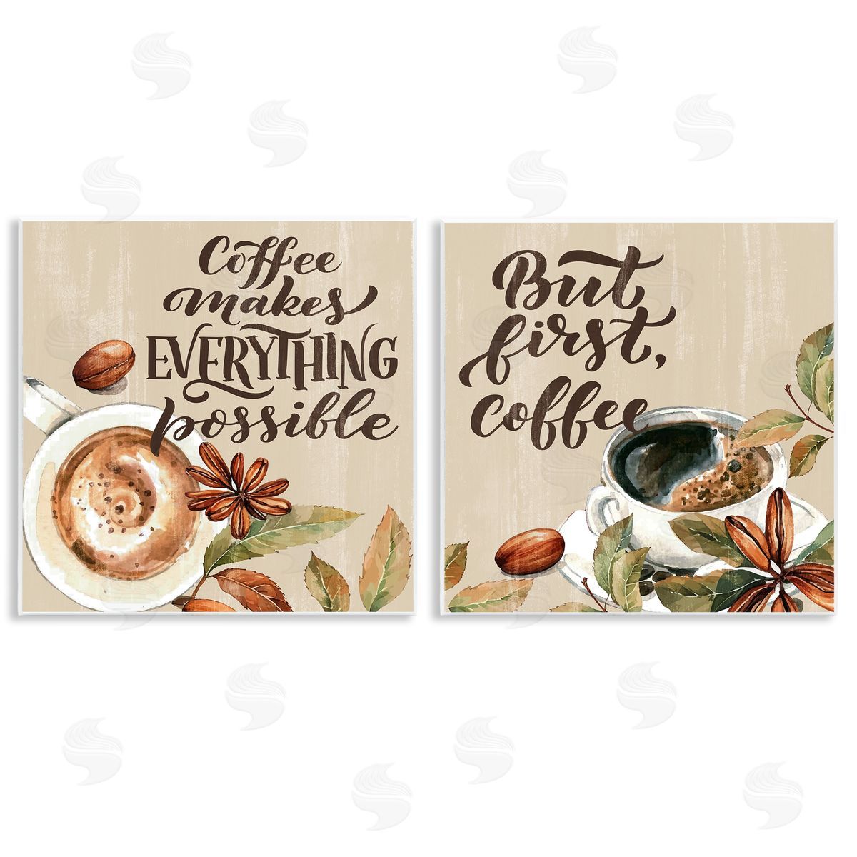 Morning Coffee Classic Phrases Wood Plaque Wall Art, Home Decor by Kim Allen