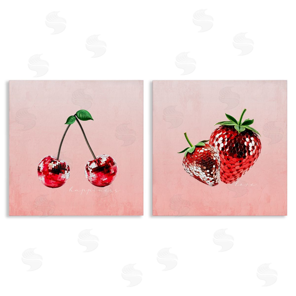 Happiness & Love Disco Fruits Canvas Wall Art, Home Decor by Kim Allen