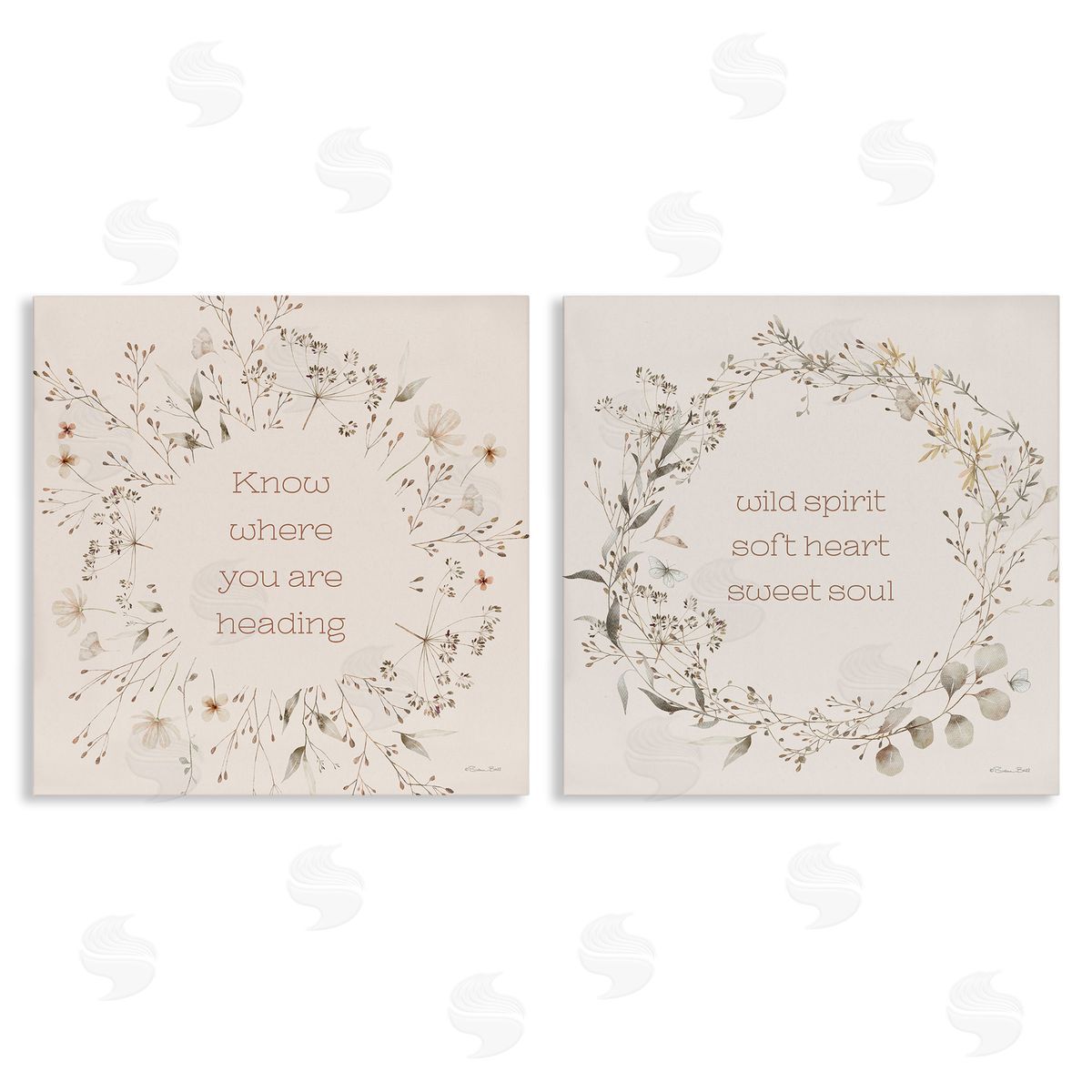 Inspiring Soft Wreaths with Phrases Canvas Wall Art, Home Decor by Susan Ball