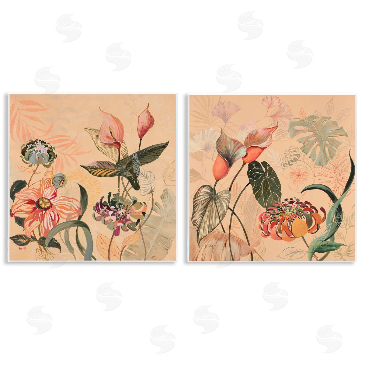 Elegant Flower Organics Wood Plaque Wall Art, Home Decor by Dusza