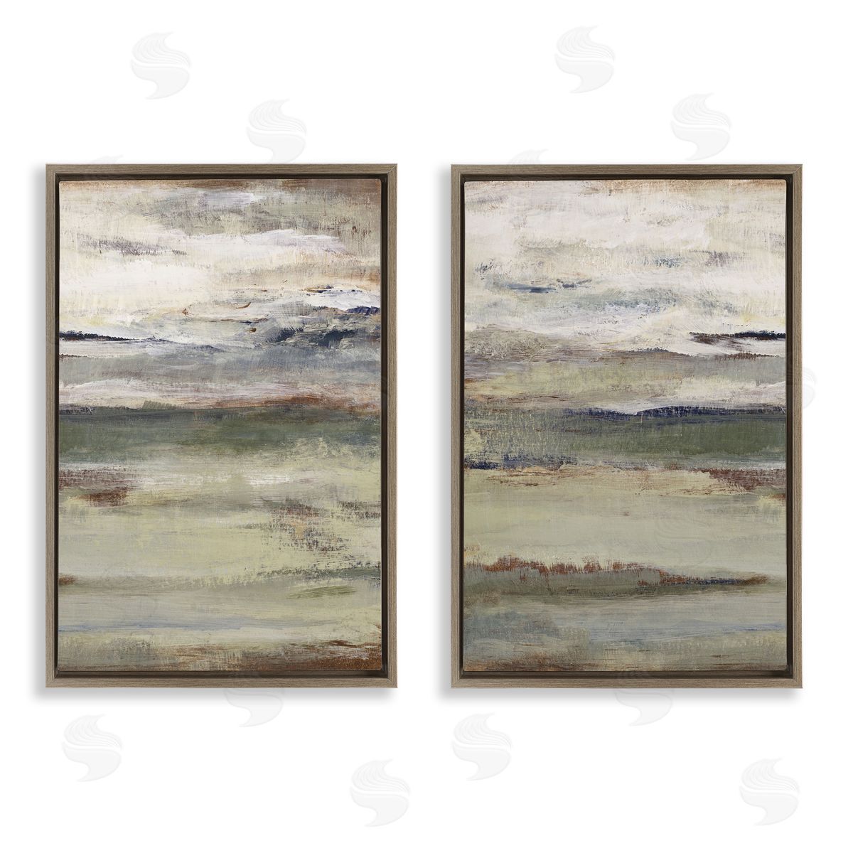 Earth's Layers Neutral Abstract Brown Floating Frame Canvas Wall Art, Home Decor by Lanie Loreth