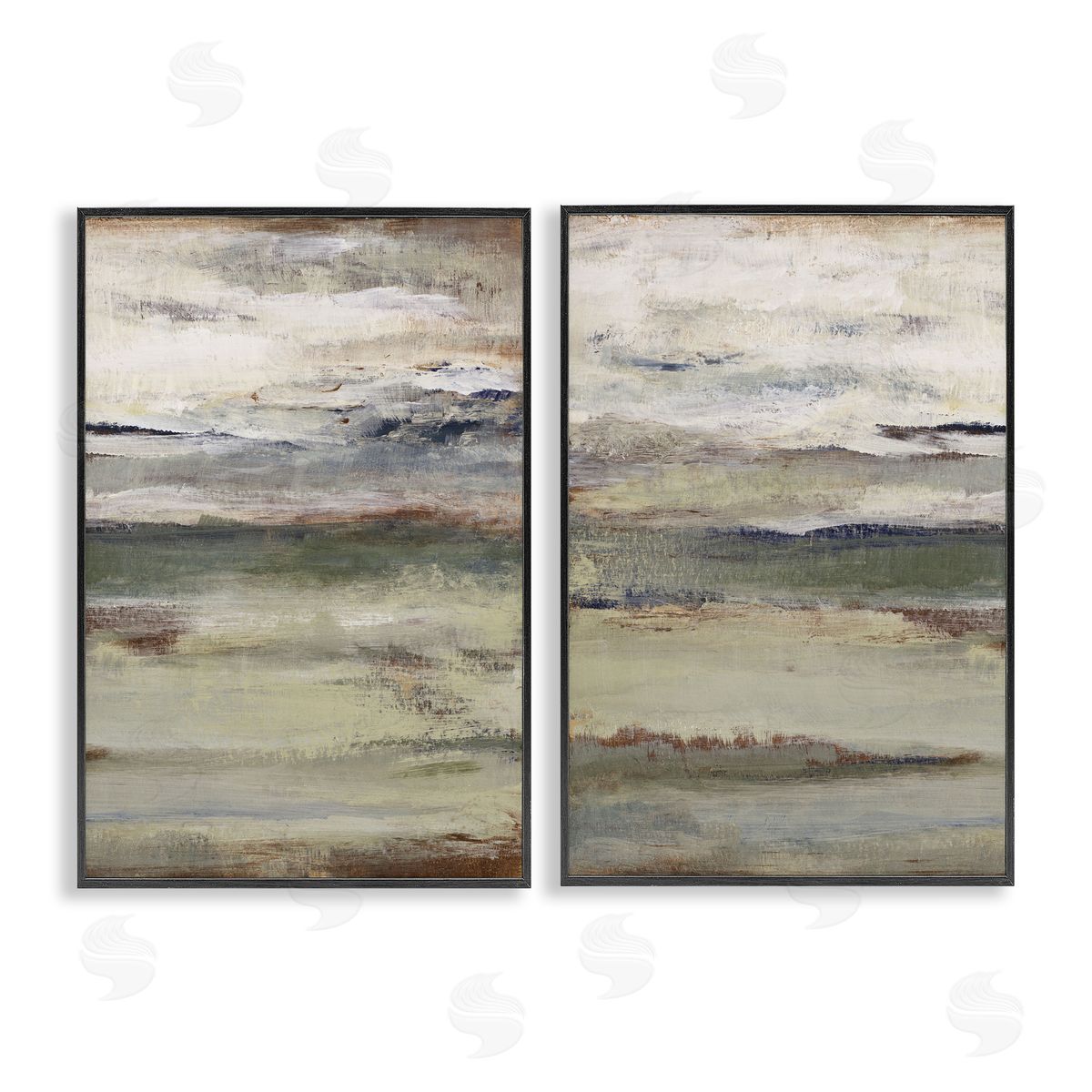 Earth's Layers Neutral Abstract Black Frame Print Wall Art, Home Decor by Lanie Loreth
