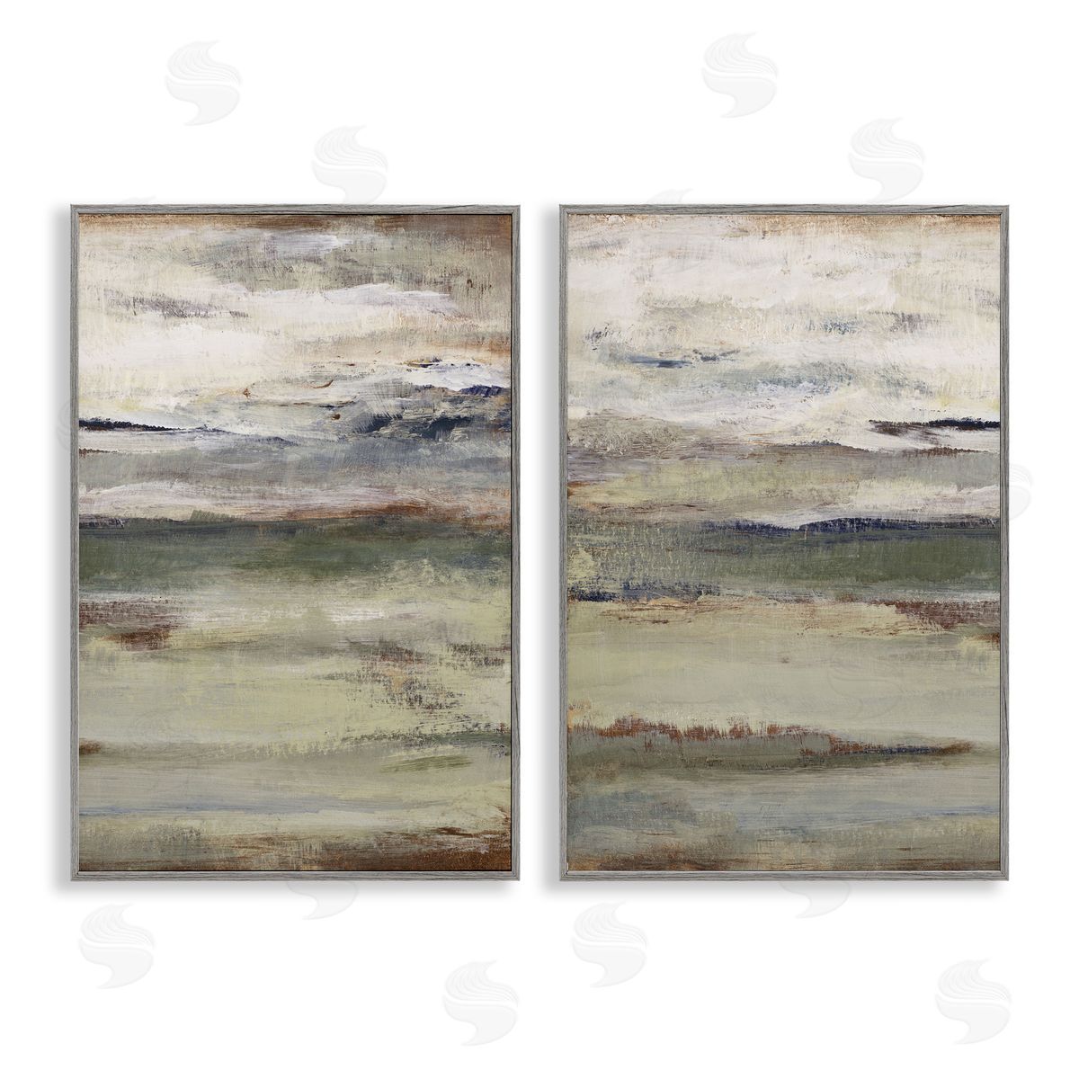 Earth's Layers Neutral Abstract Grey Frame Print Wall Art, Home Decor by Lanie Loreth