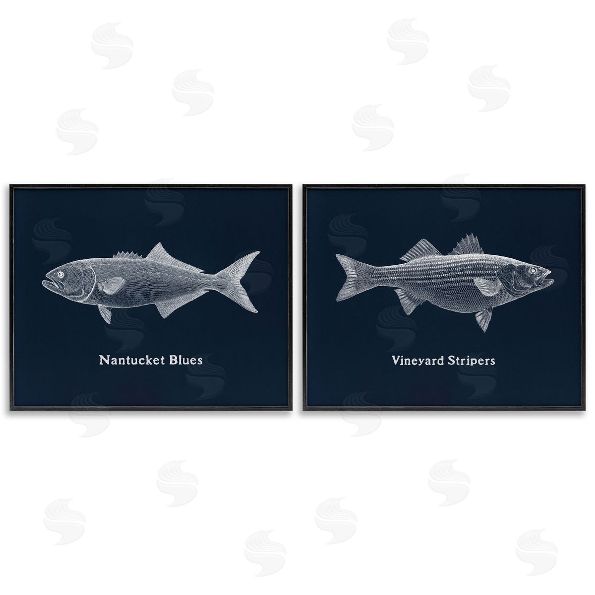 Harbor Fish Phrases Black Frame Print Wall Art, Home Decor by Phillipa Katz